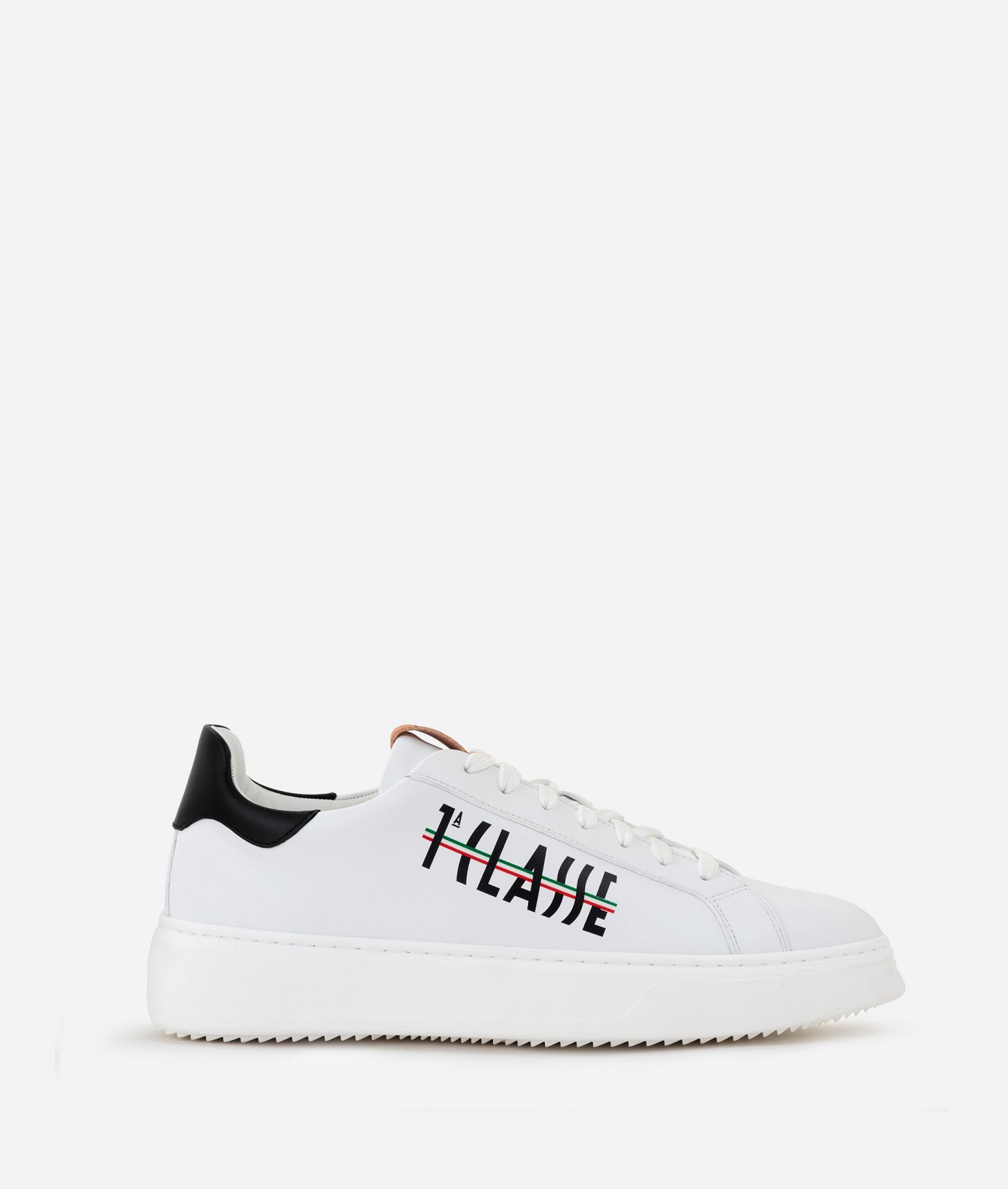 Leather sneakers with 1Classe maxi logo White,front