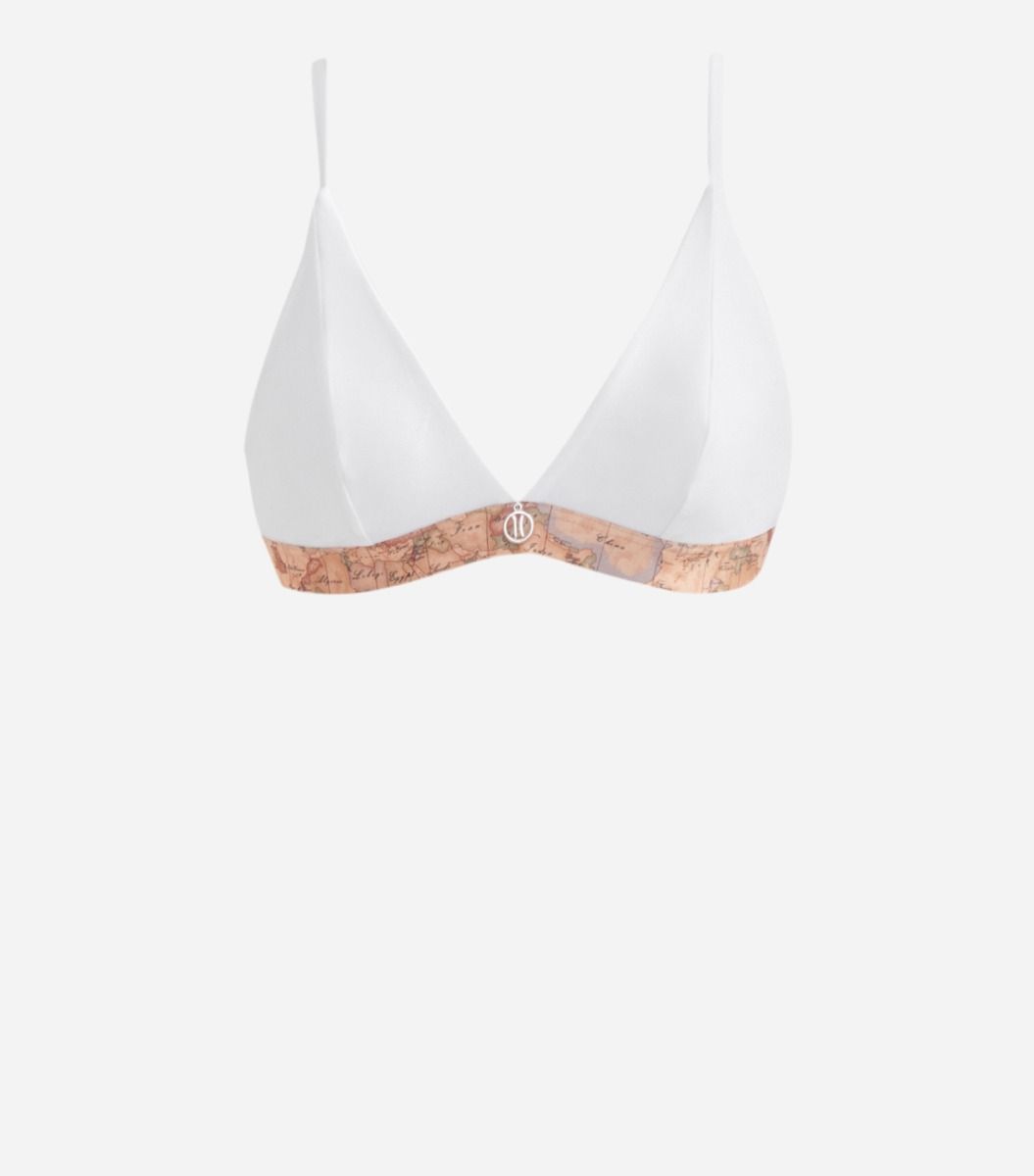 Color Basic triangle bra White,front