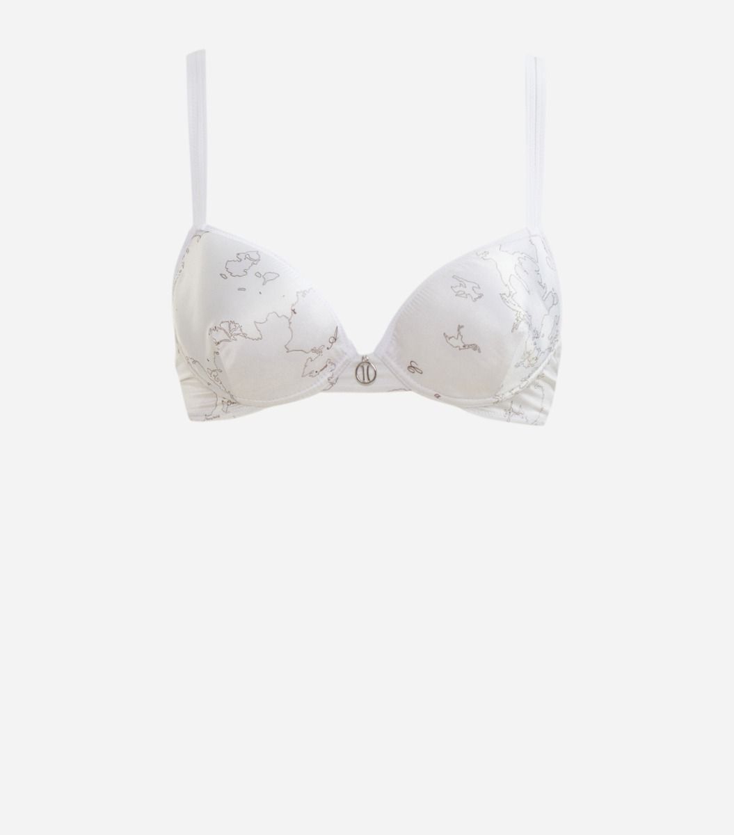 Geo Color push-up bra White,front