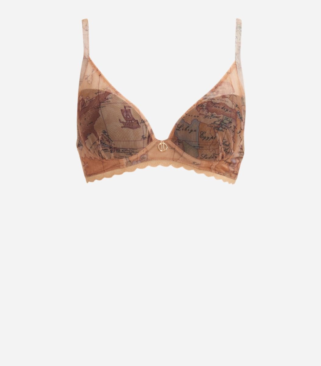 Geo Tulle balconette bra with Geo Classic print,front