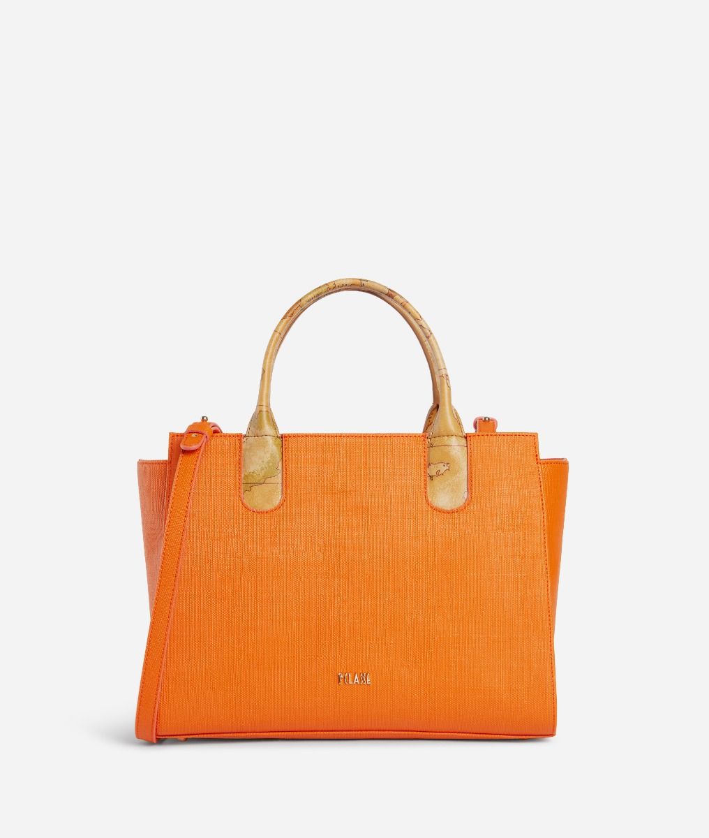 Geo Mediterraneo handbag with shoulder strap Orange,front