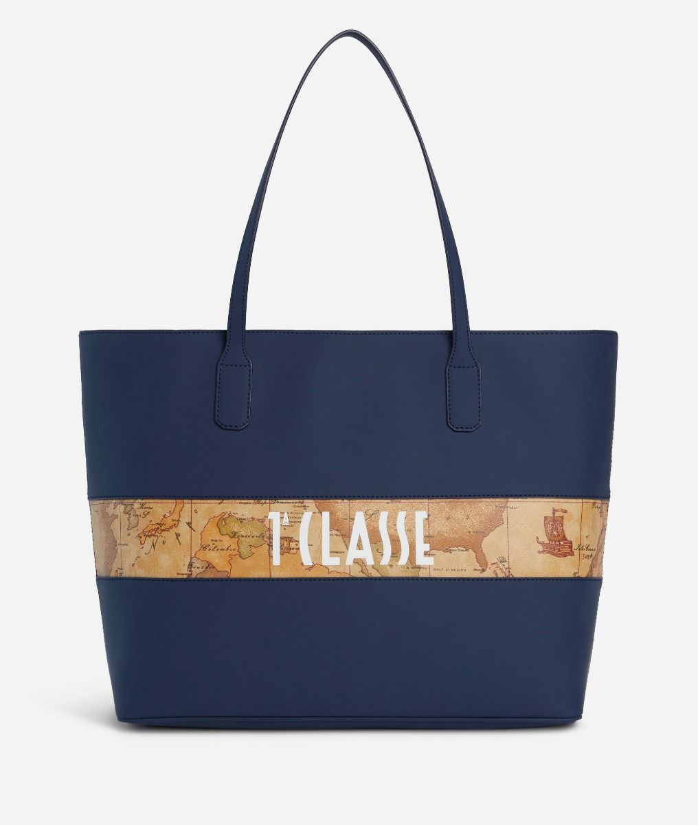Geo Cruise Shopping Bag Navy Blue,front