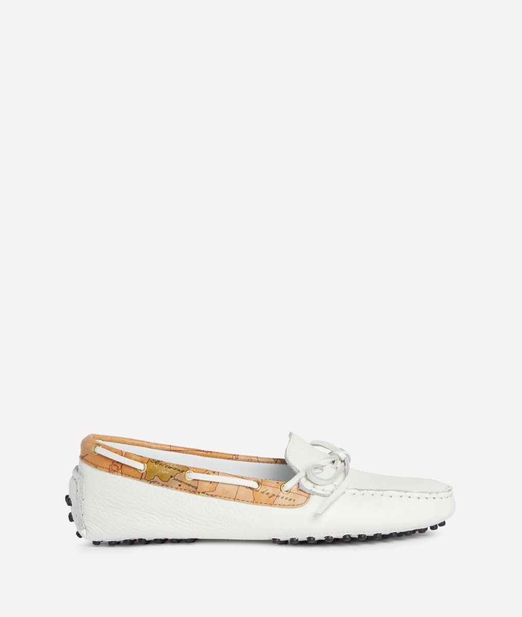 Loafers in smooth leather White,front