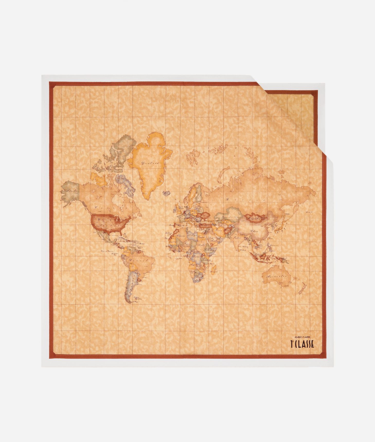 Foulard stampa Geo Classic in seta 70 x 70 Bianco Cotton,front