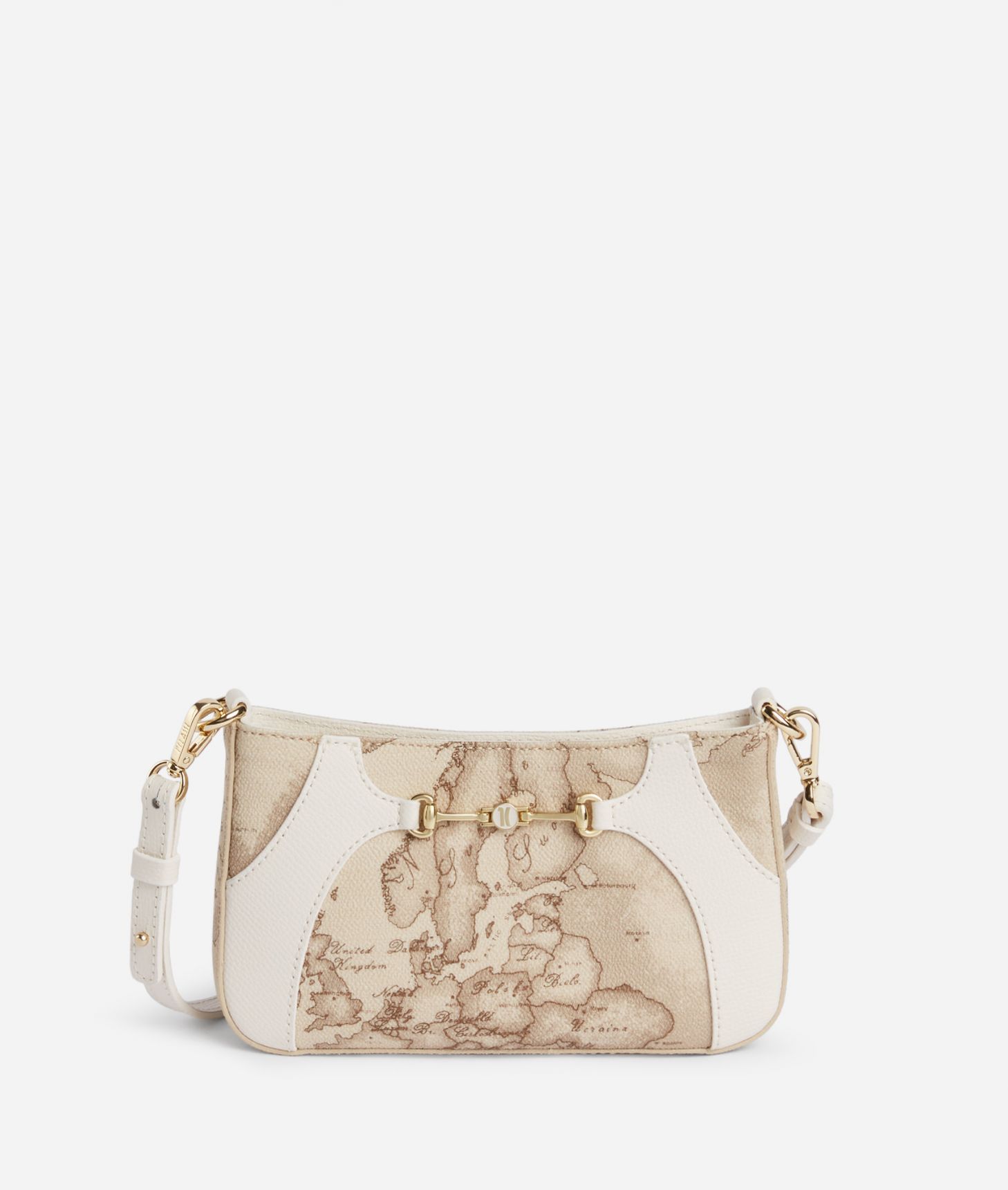Geo Mira mini pouch with shoulder strap Raffia,front