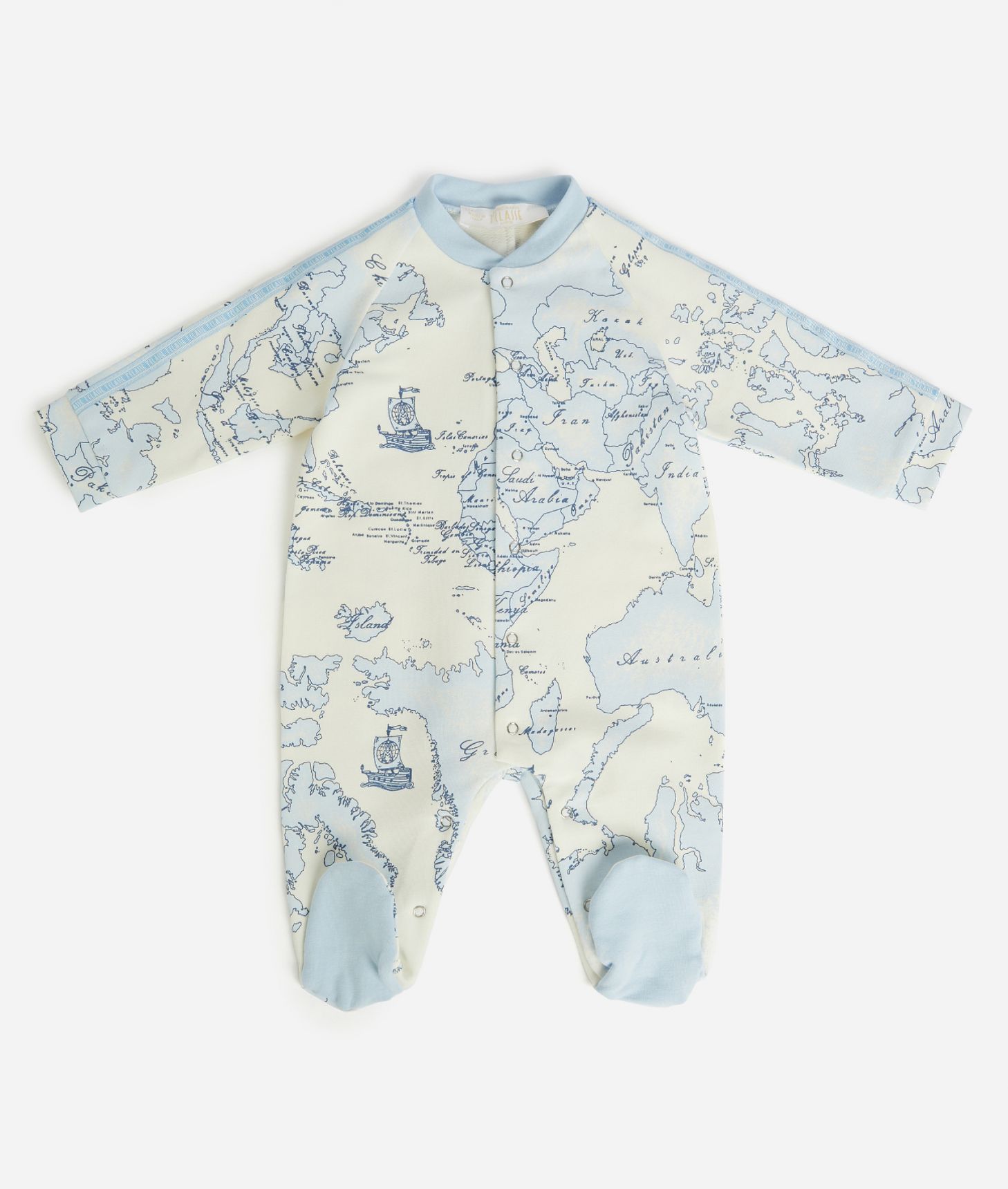 Tutina in cotone stampa Geo Sky,front