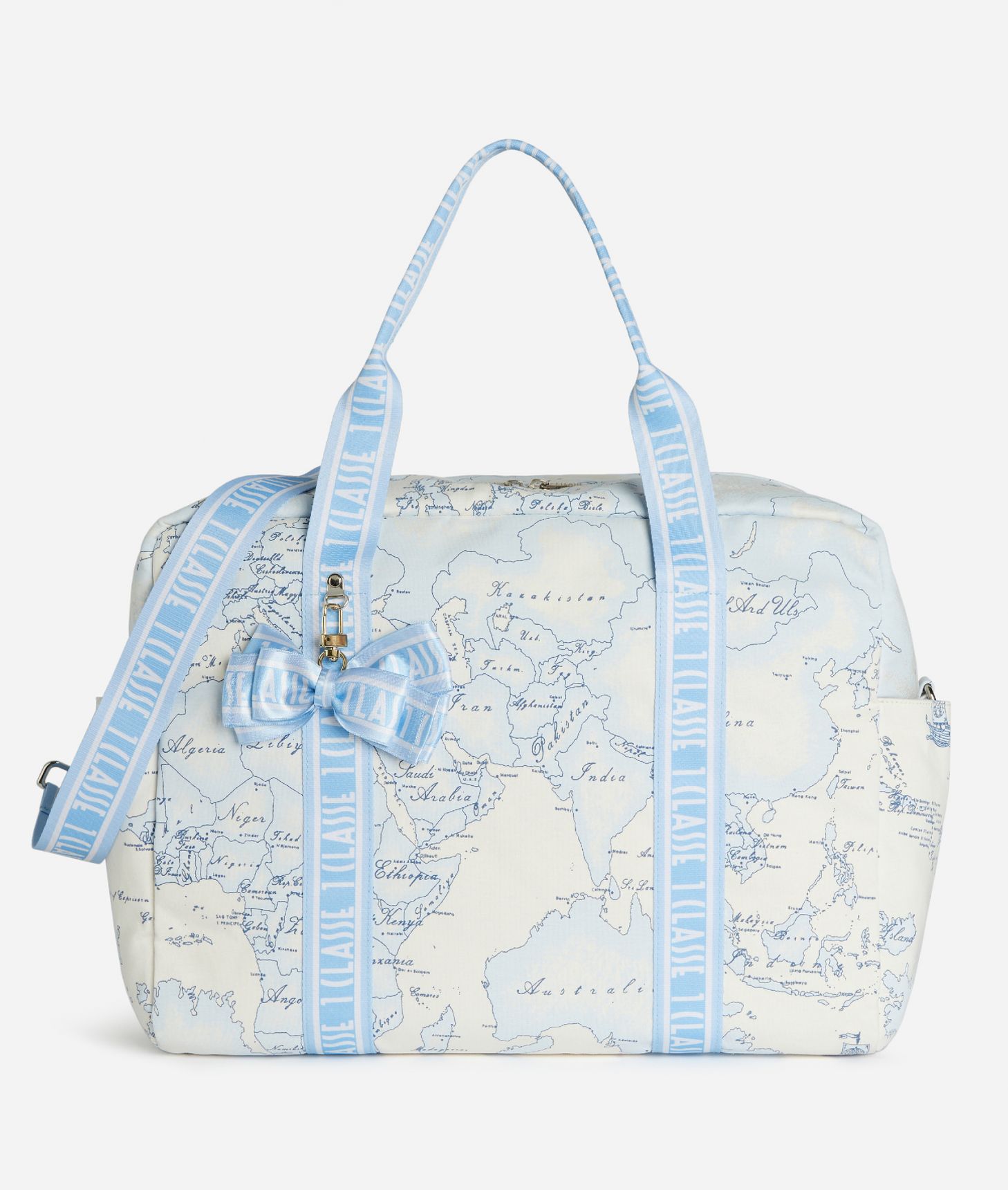Cotton changing bag Geo Sky,front