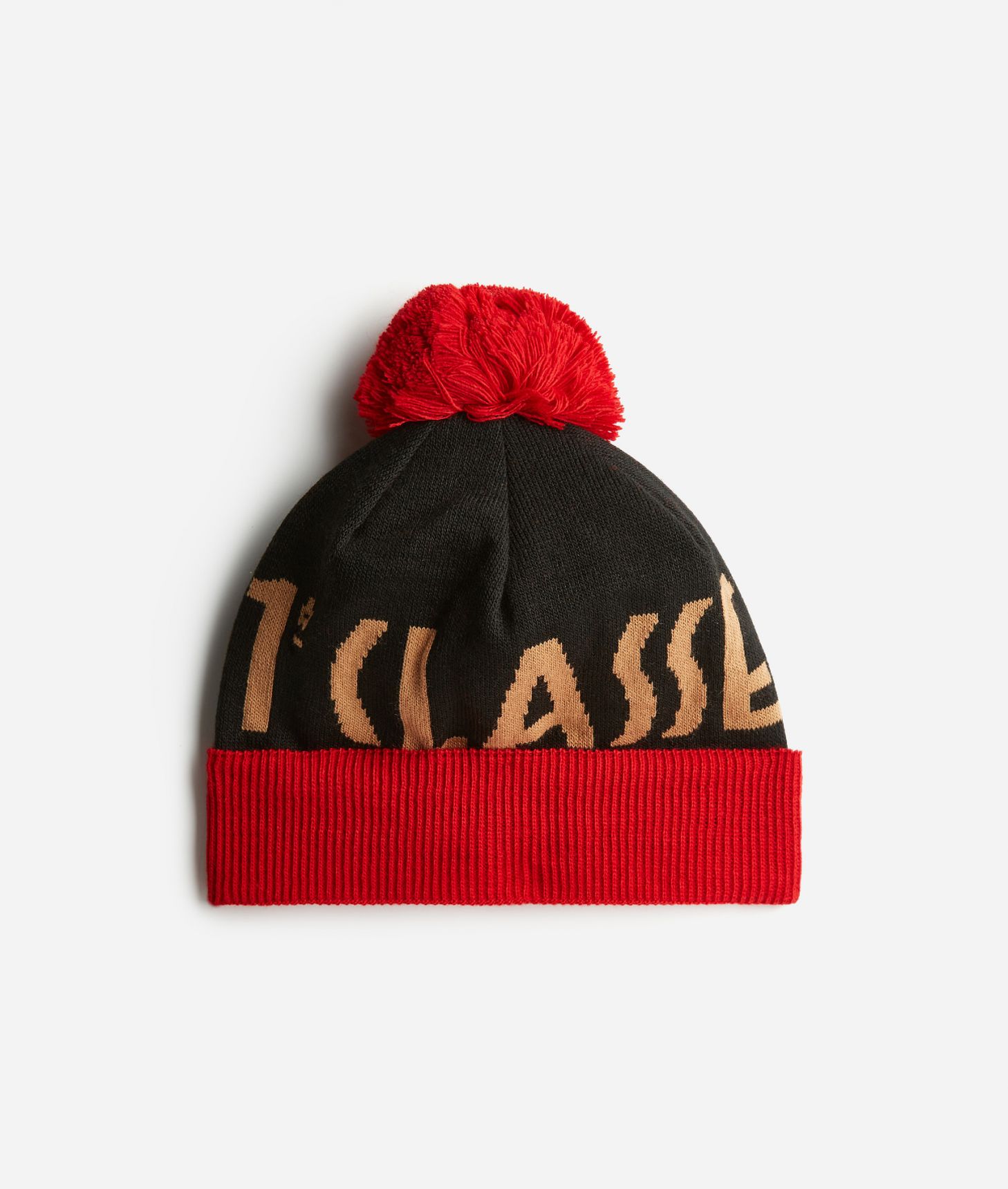 1ᴬ Classe hat with pon pon Black,front