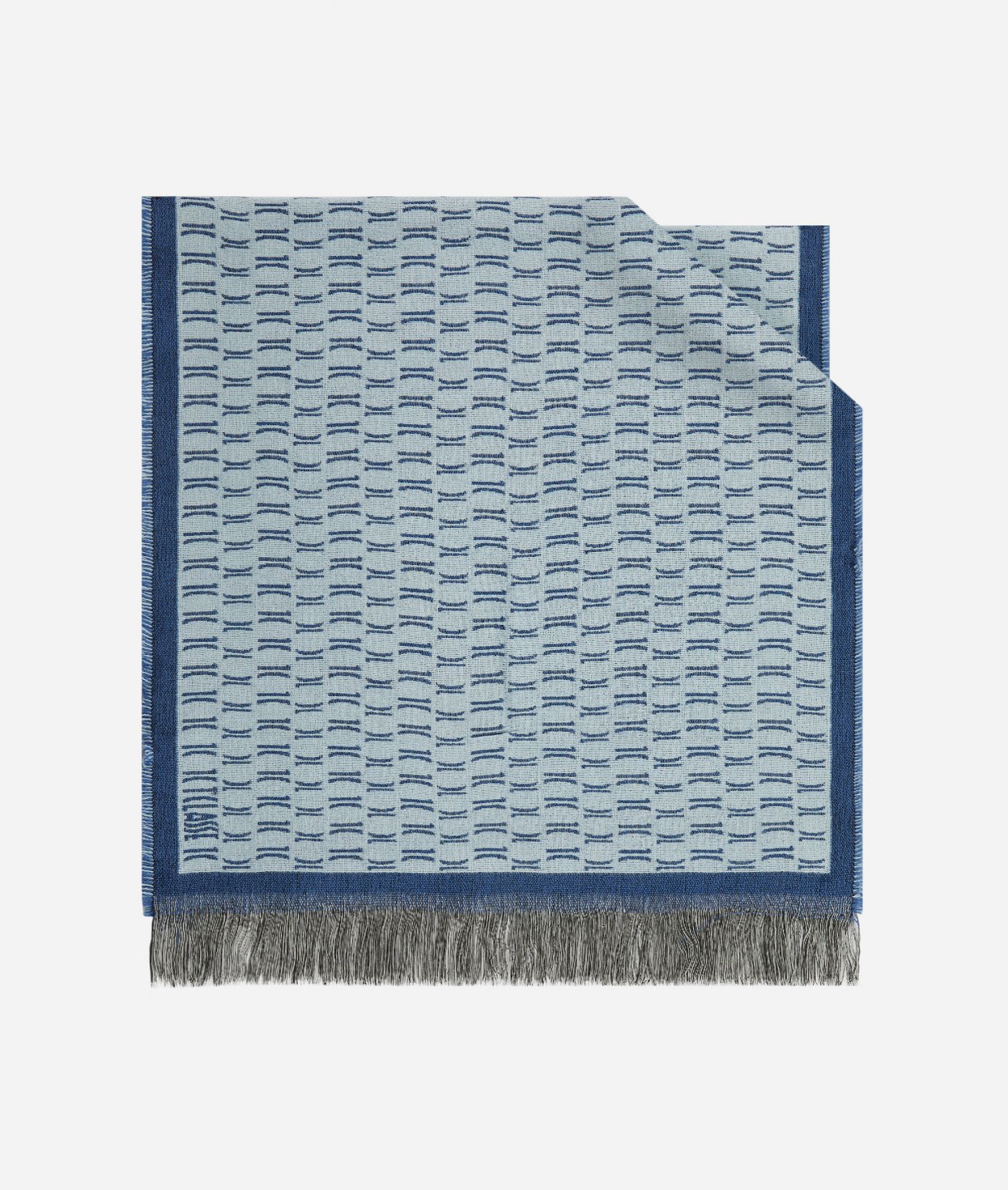 1C all-over frame scarf 40 x 180 Bluette,front
