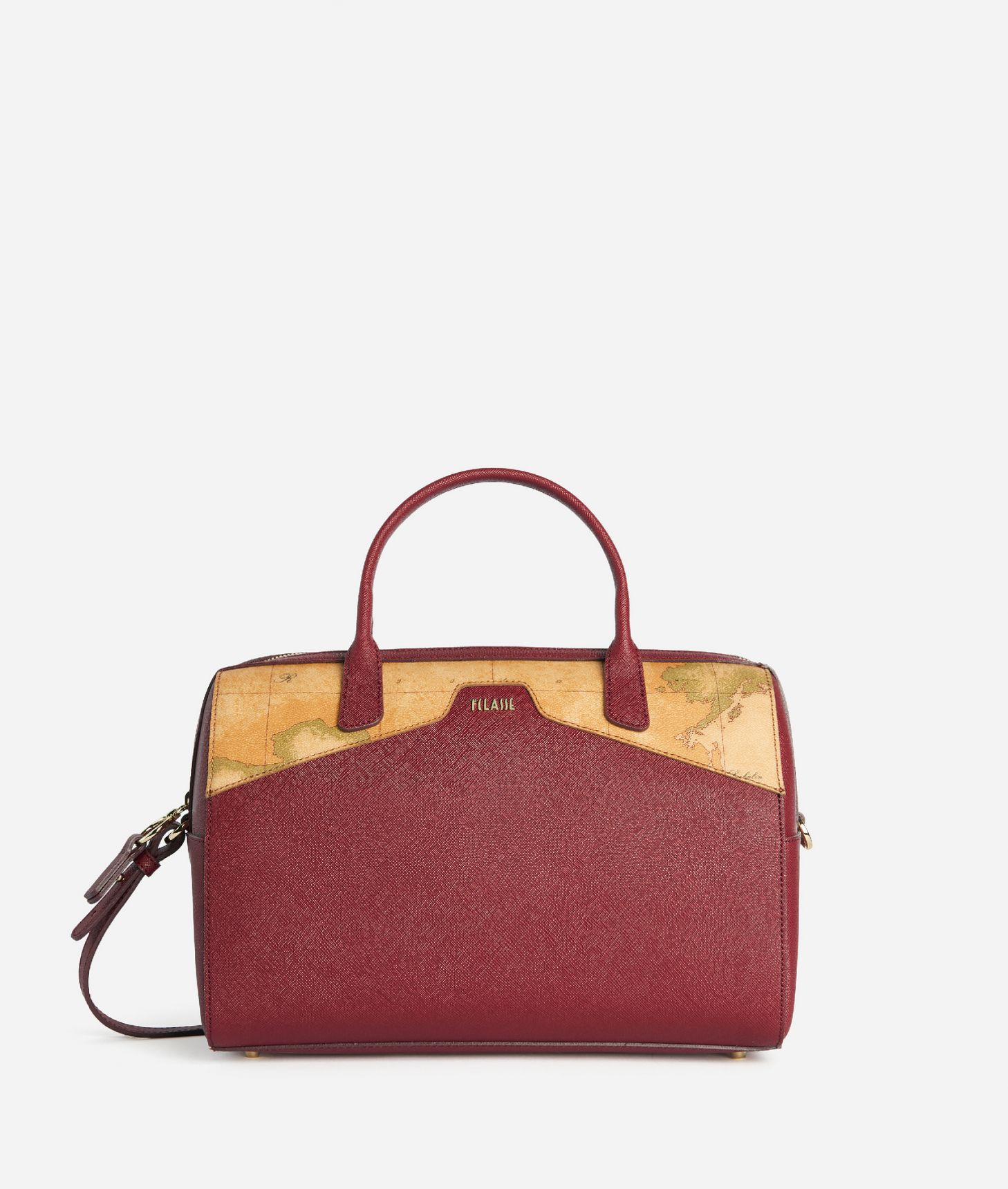 Glam City bowler bag with crossbody strap Cabernet,front