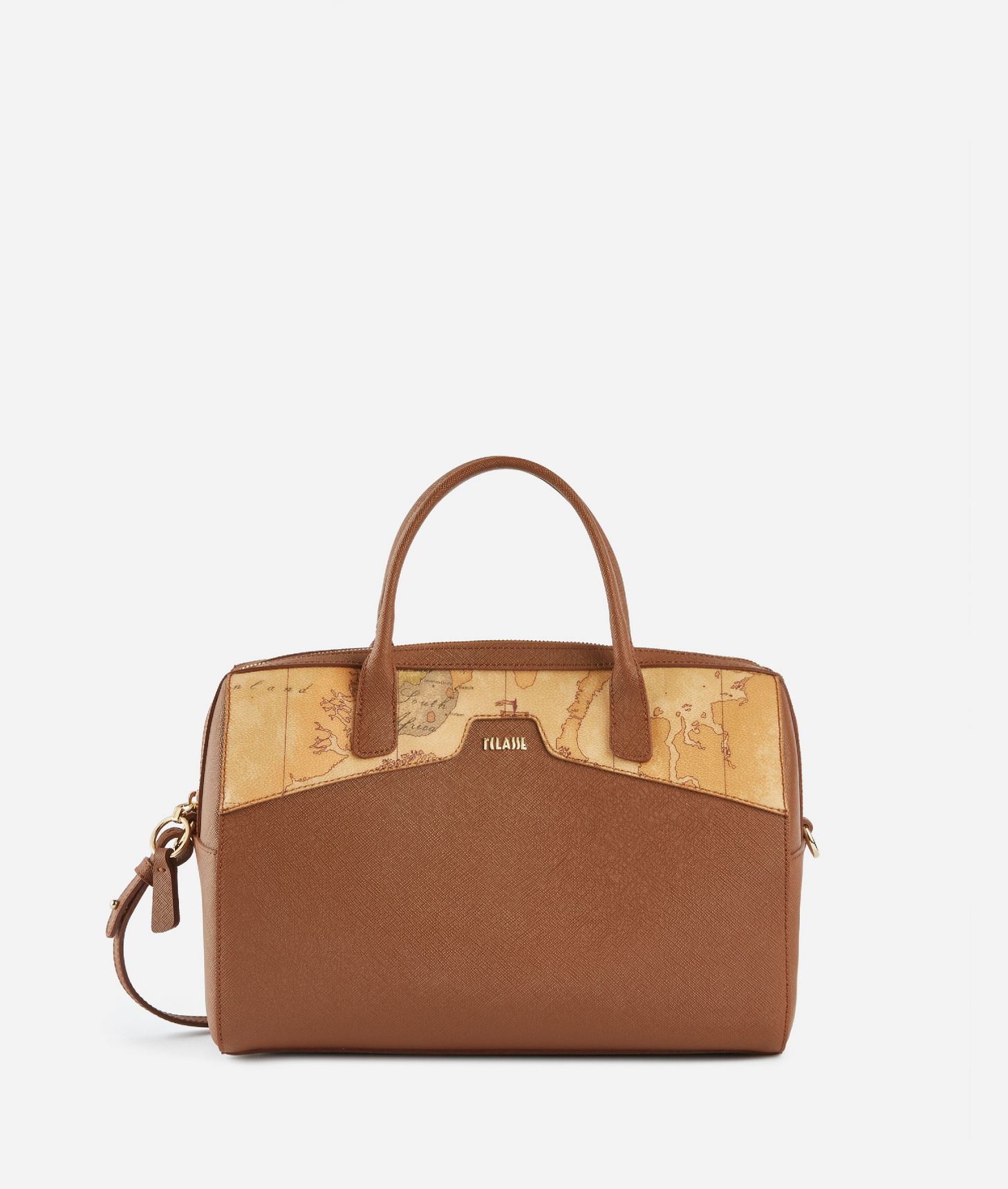 Glam City bowler bag with crossbody strap Chestnut,front