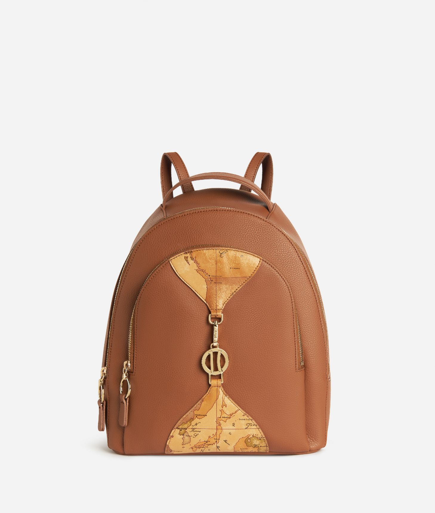 Upper East double zip backpack Chestnut,front