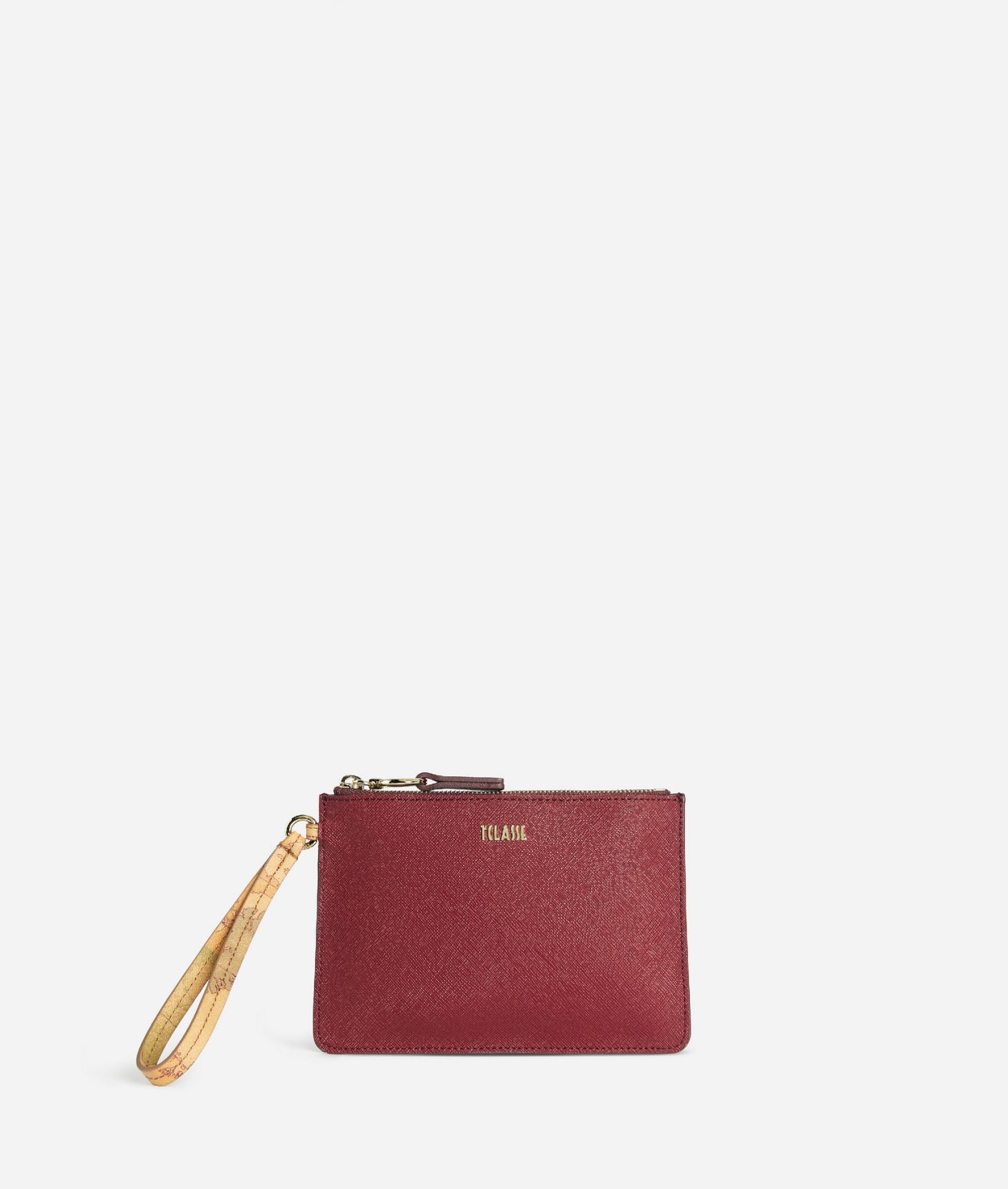 Glam City slim pouch with wristlet Cabernet,front