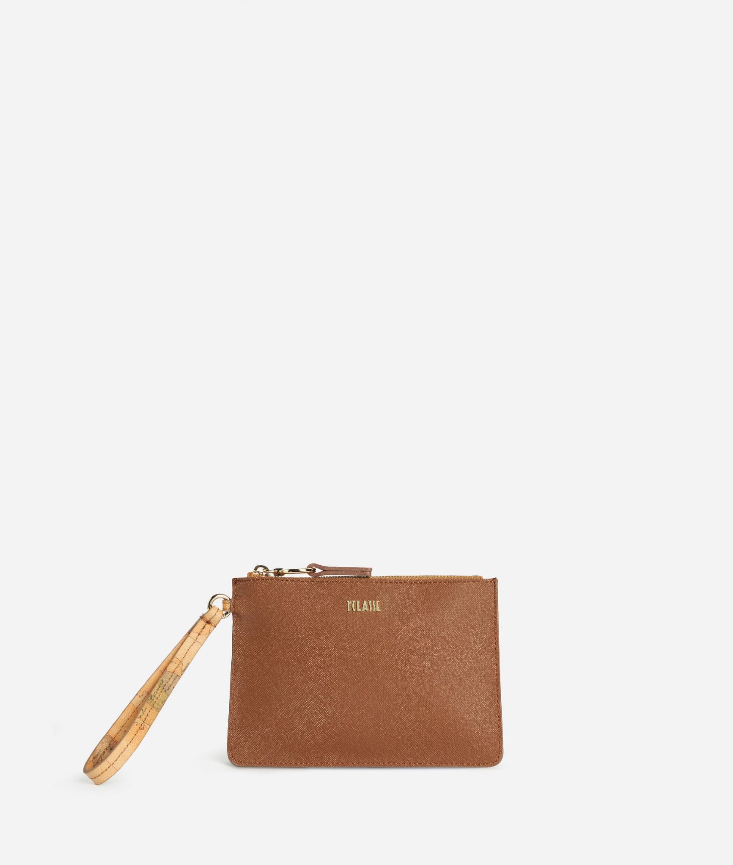 Glam City slim pouch with wristlet Chestnut,front
