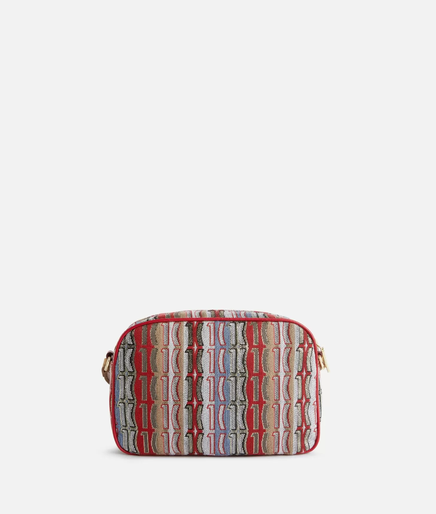 1C Jacquard reporter crossbody bag Raspberry