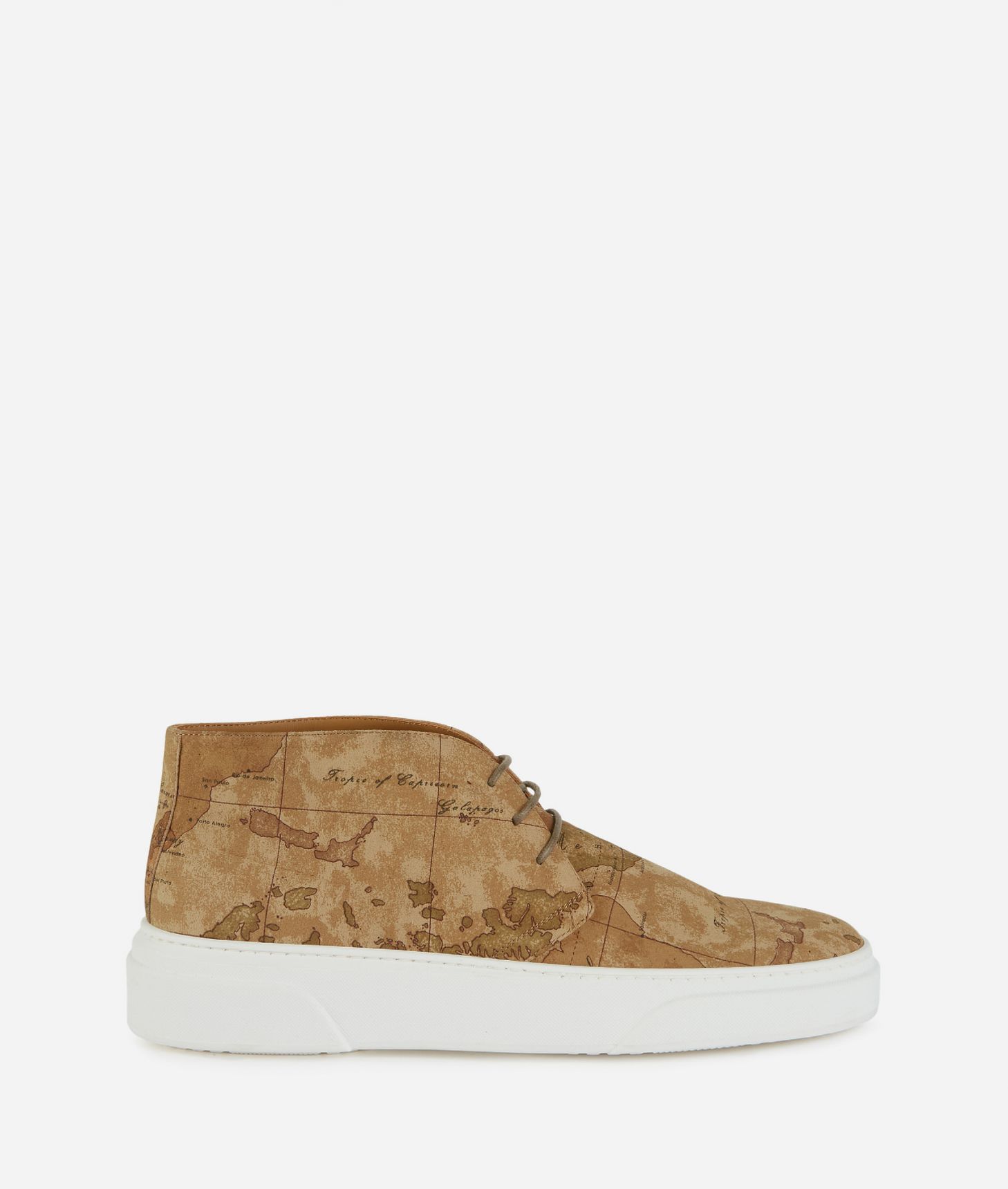 Nubuck fabric desert boots with Geo Classic print Natural ,front