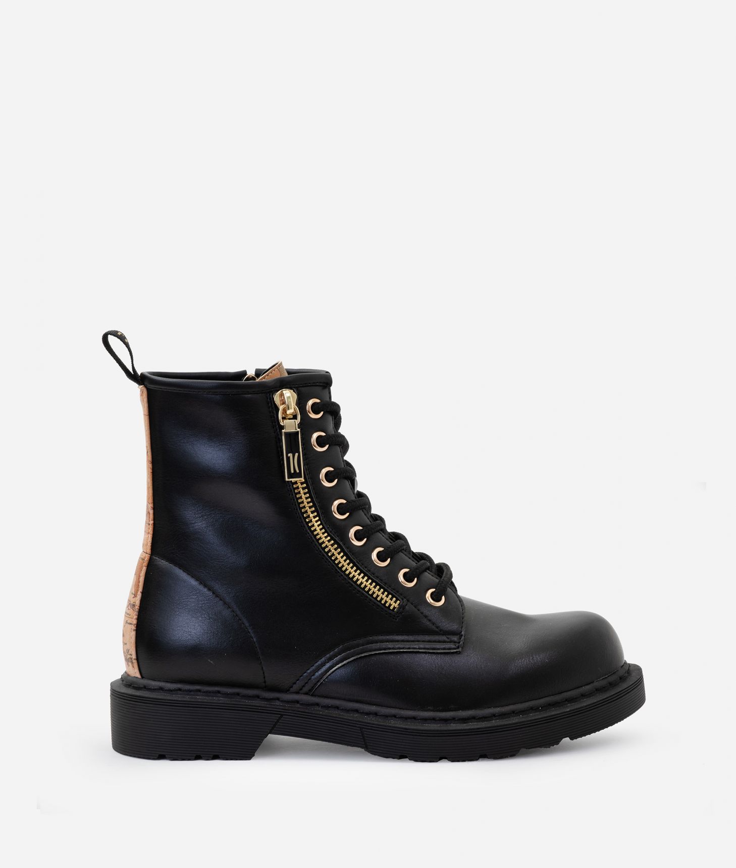 Smooth fabric boots with logoed pull detail Black,front
