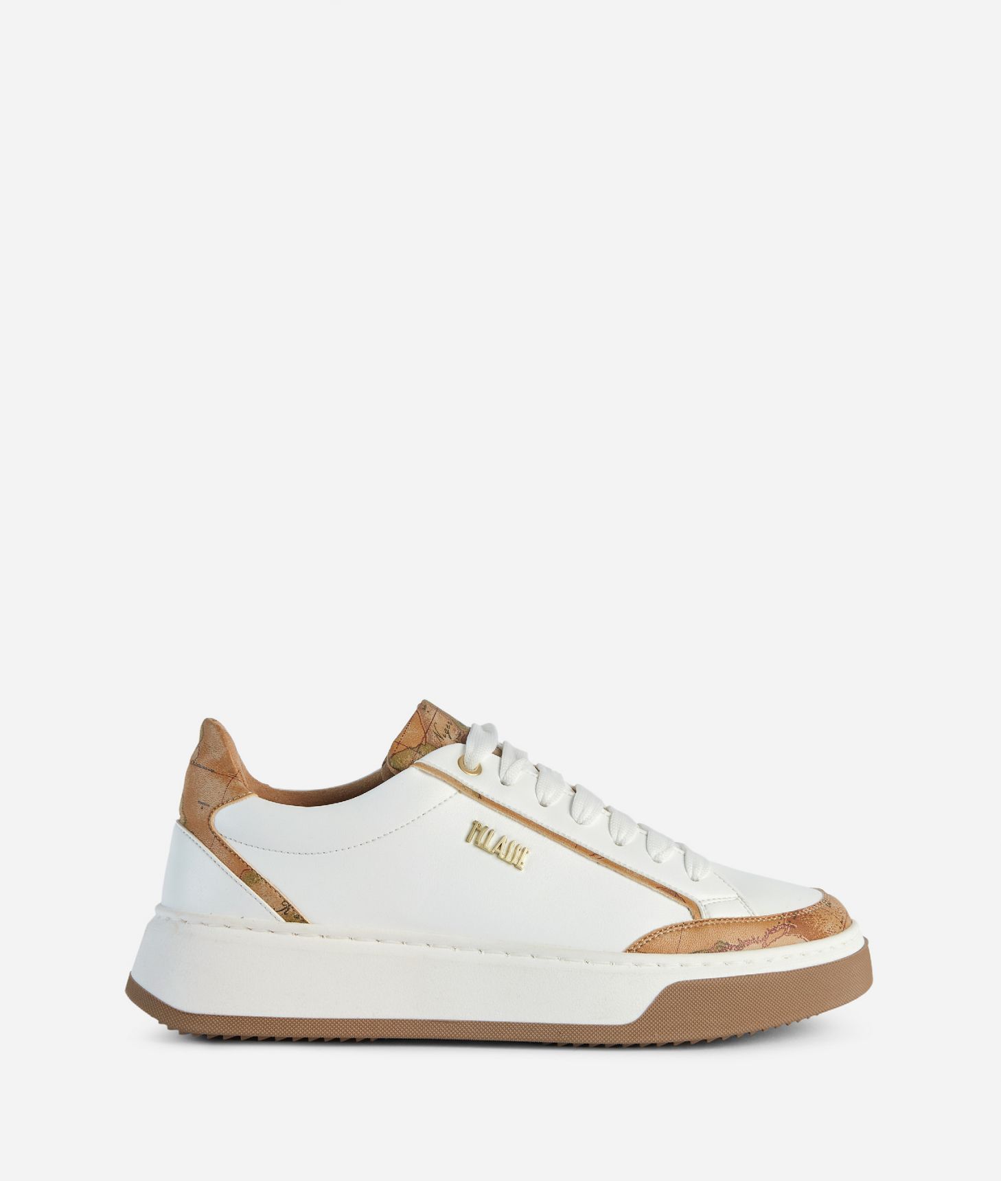 Faux nappa sneakers with two-tone sole White,front