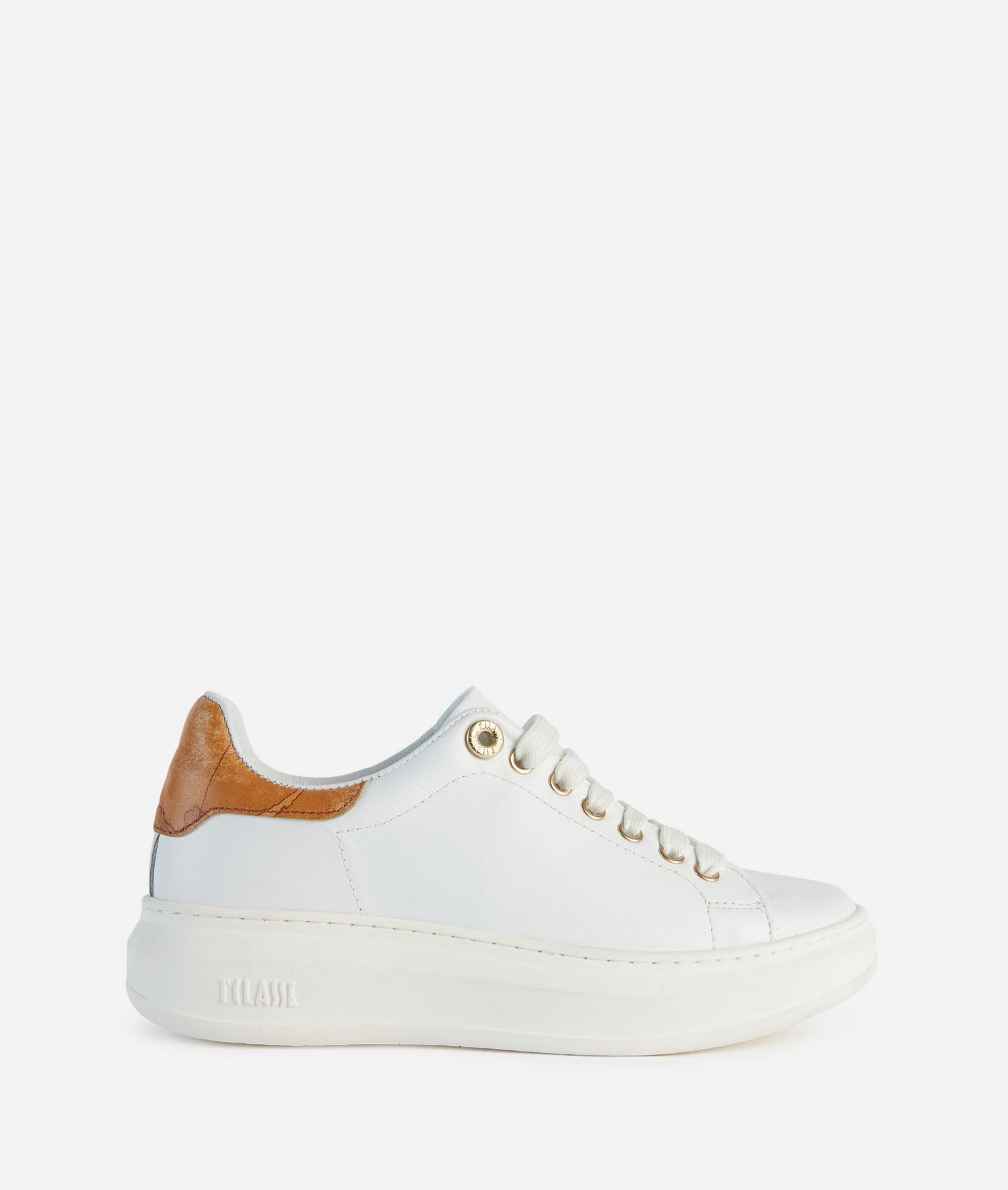 Smooth leather sneakers with tassel details White,front