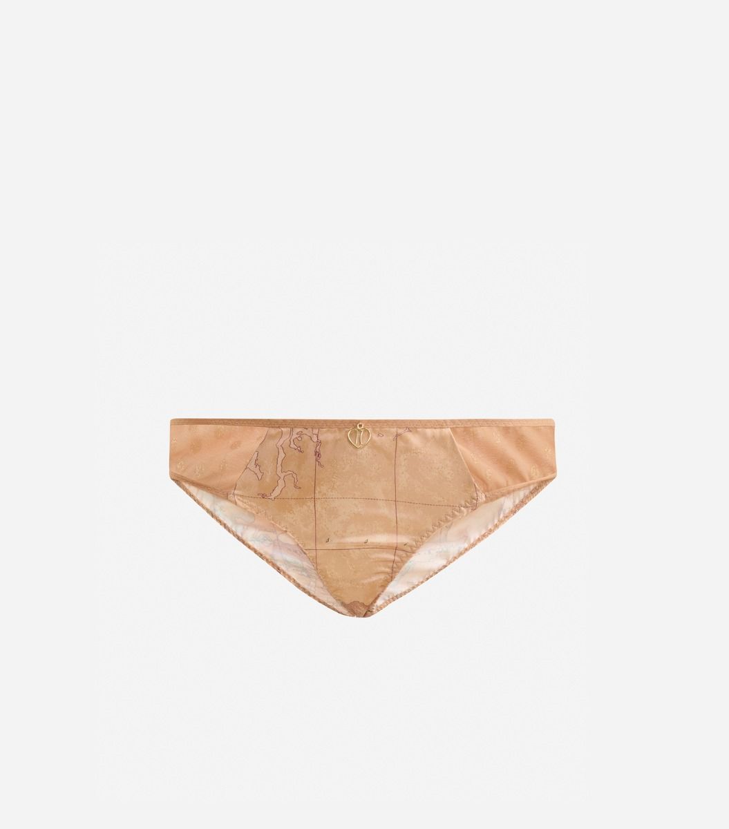 Geo Classic print briefs in tulle and satin fabric,front