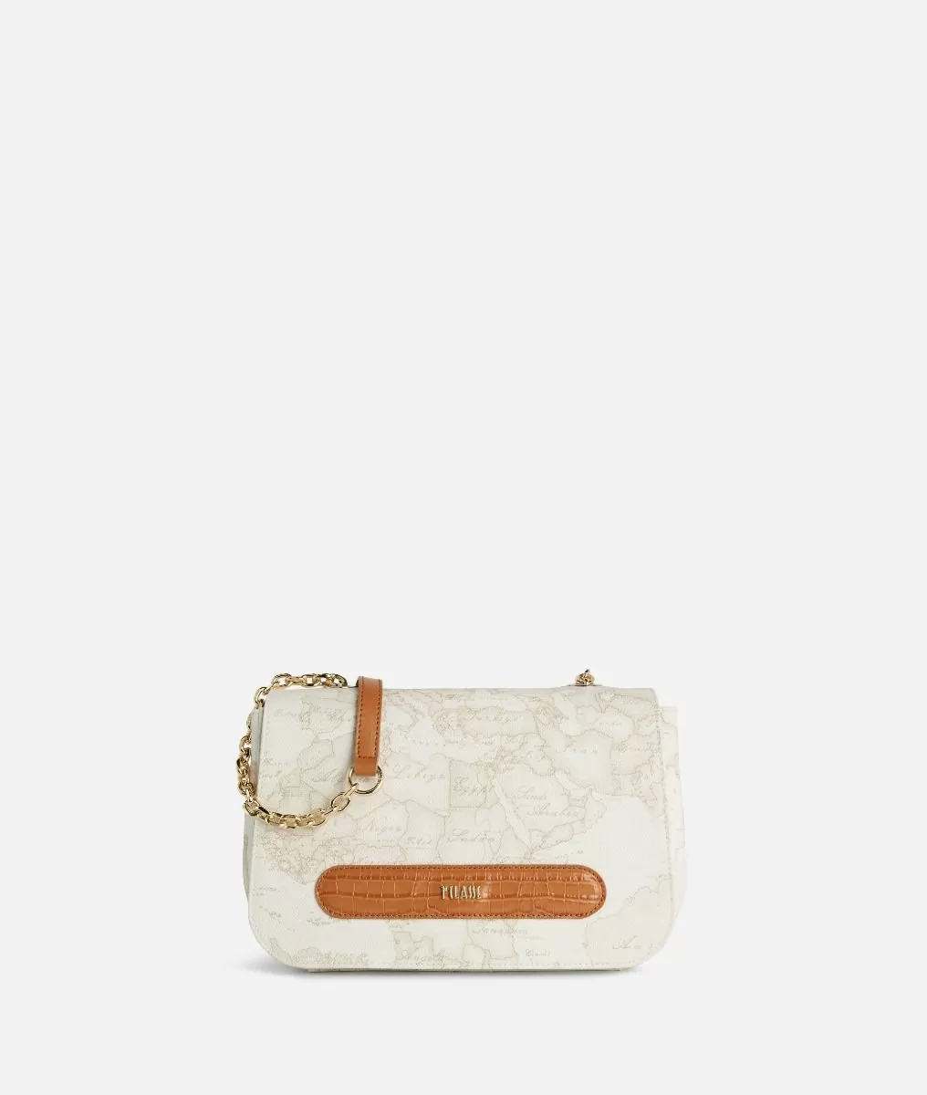 ALVIERO MARTINI PRIMA CLASSE - Geo White Belt bag with fabric strap