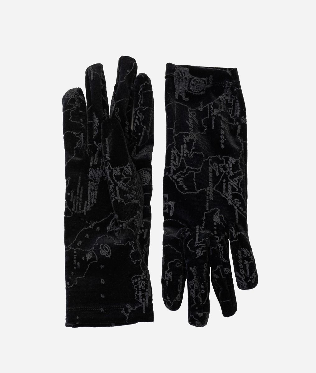 Velvet gloves Black,front