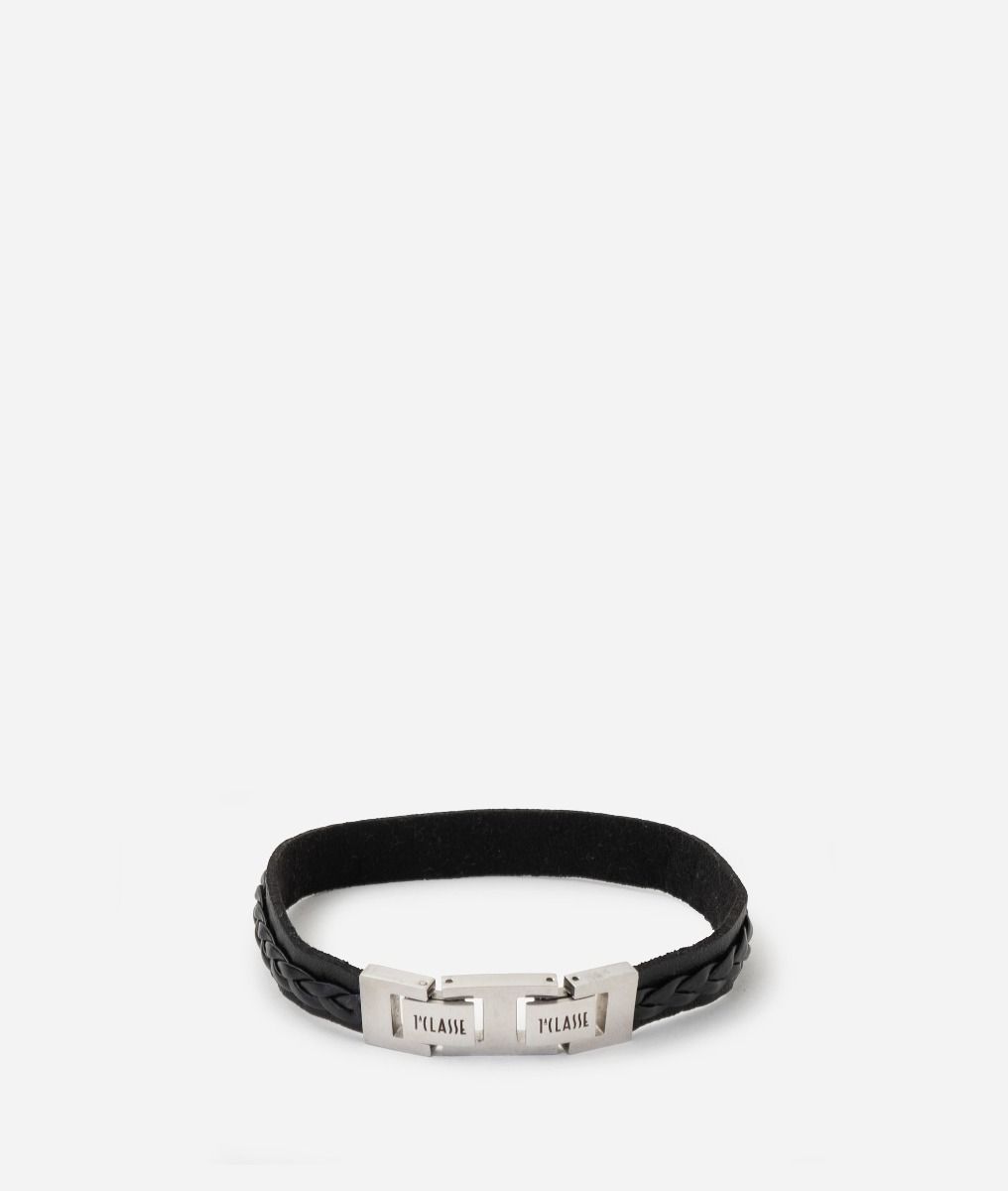 Steel men's bracelet Black,front