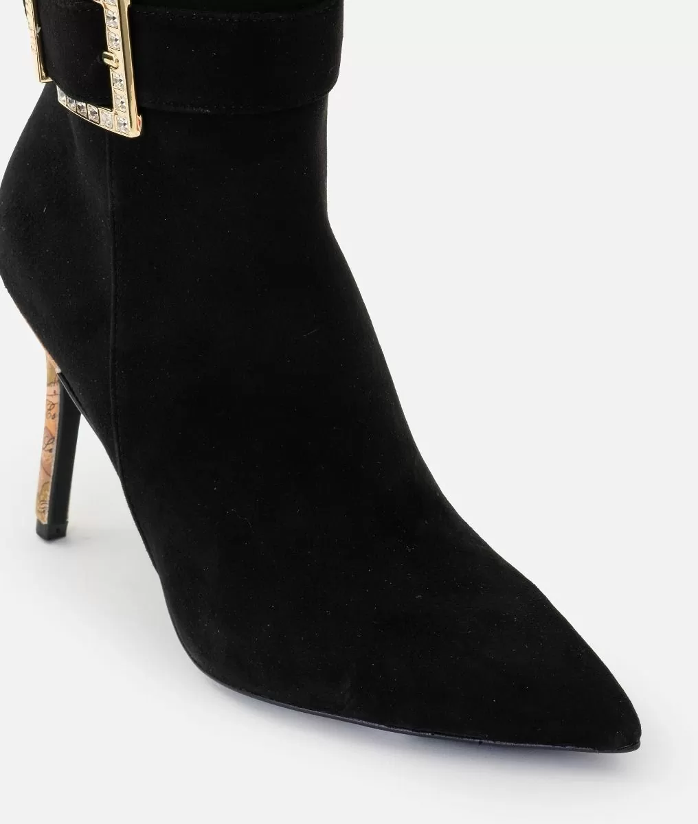 leather ankle boots with jewel details