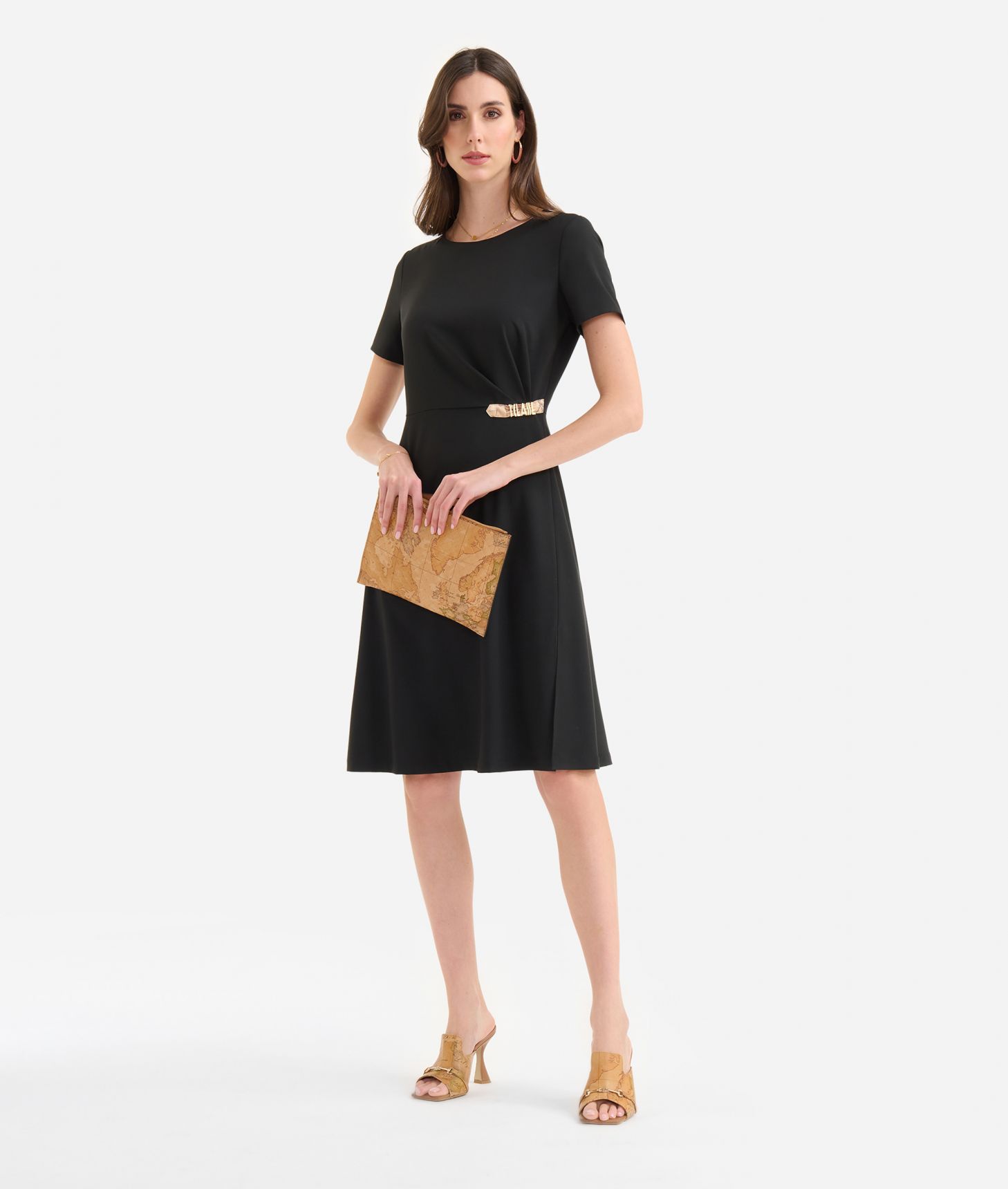 Cady dress with logo loop Black,front