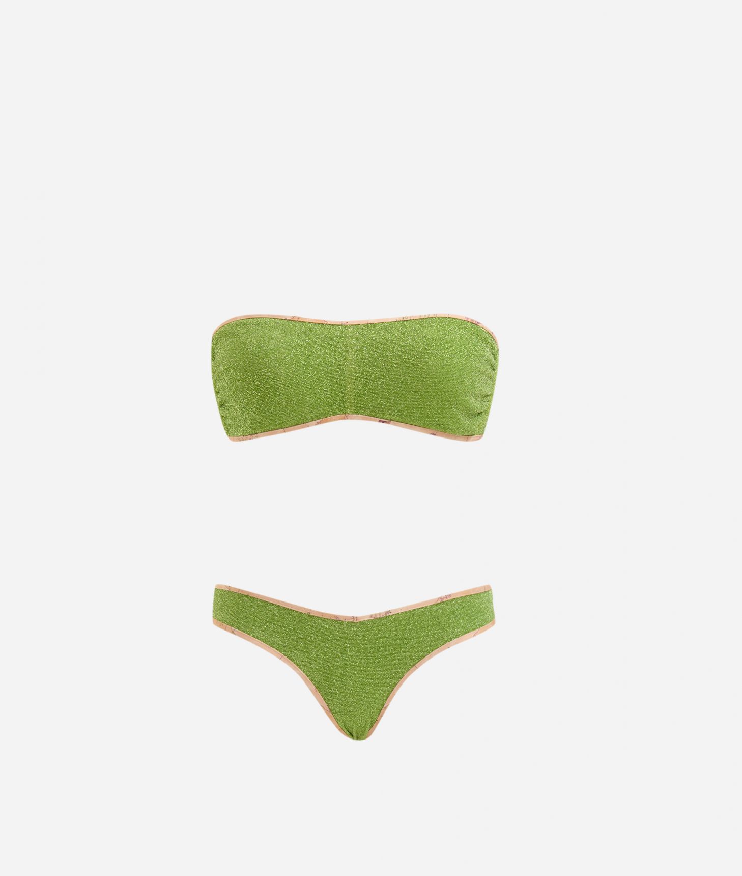Colors Lamé bikini a fascia Verde Lime,front