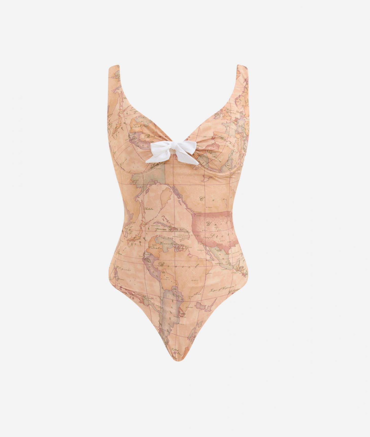 One-piece swimsuit with bow and underwire Geo Classic,front