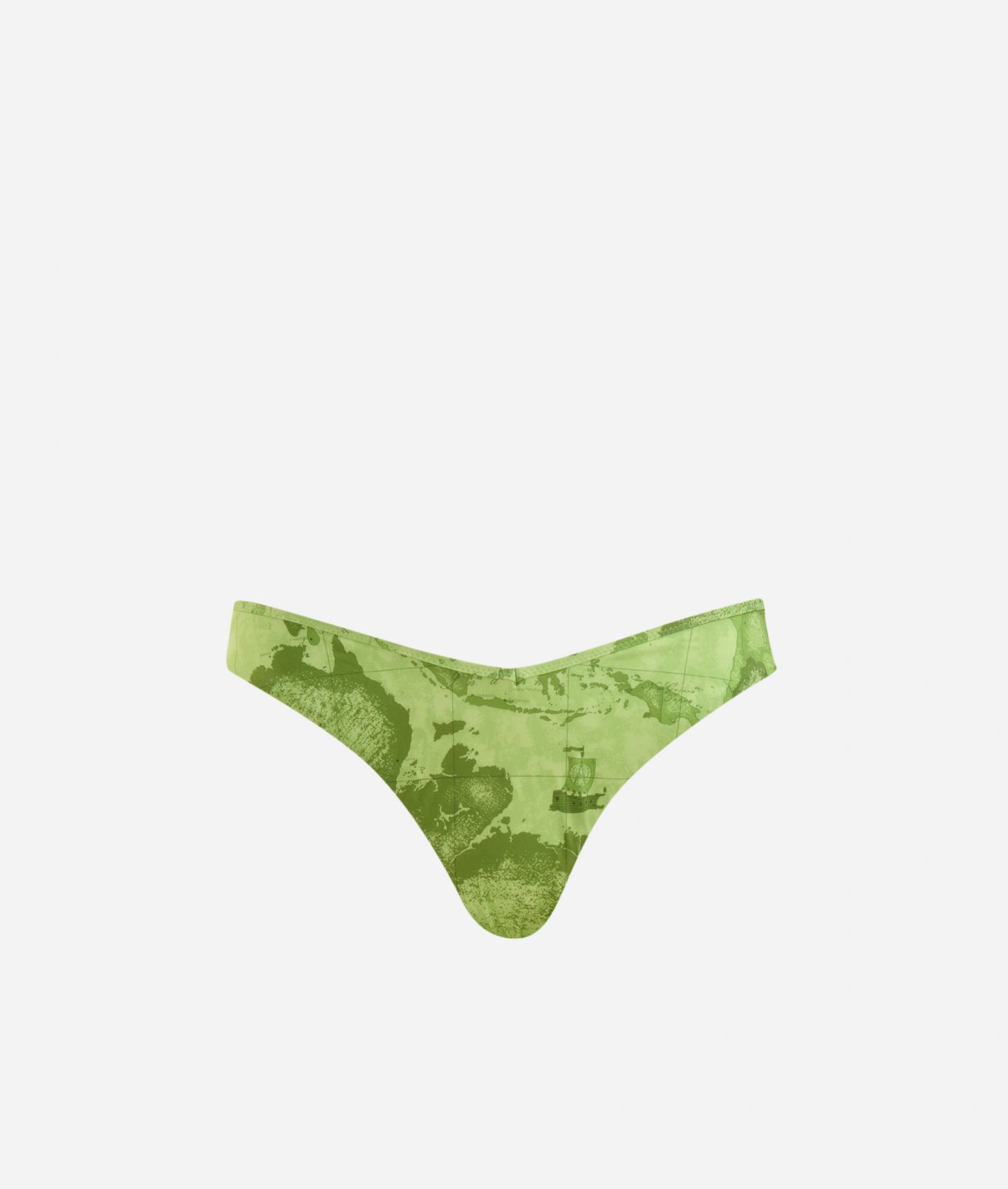 Geo Color V-shaped bikini bottom Daiquiri Green,front