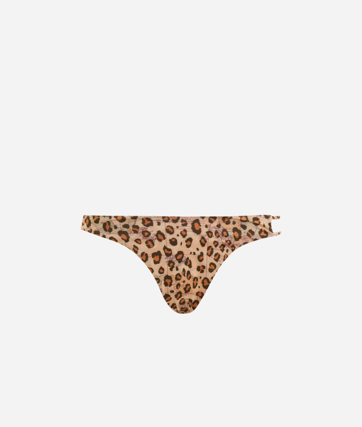 Geo Animalier bikini bottom with lateral strings Natural,front