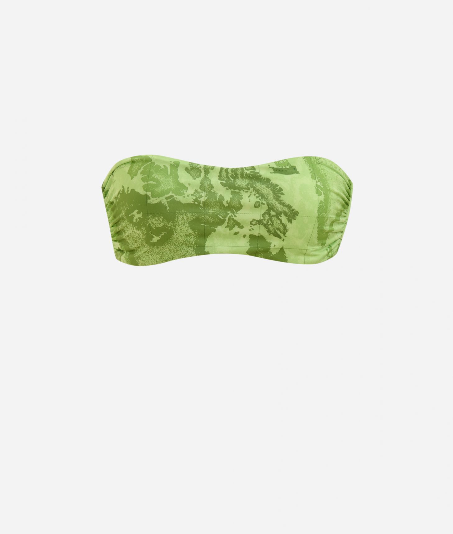 Geo Color padded bandeau bikini top Daiquiri Green,front