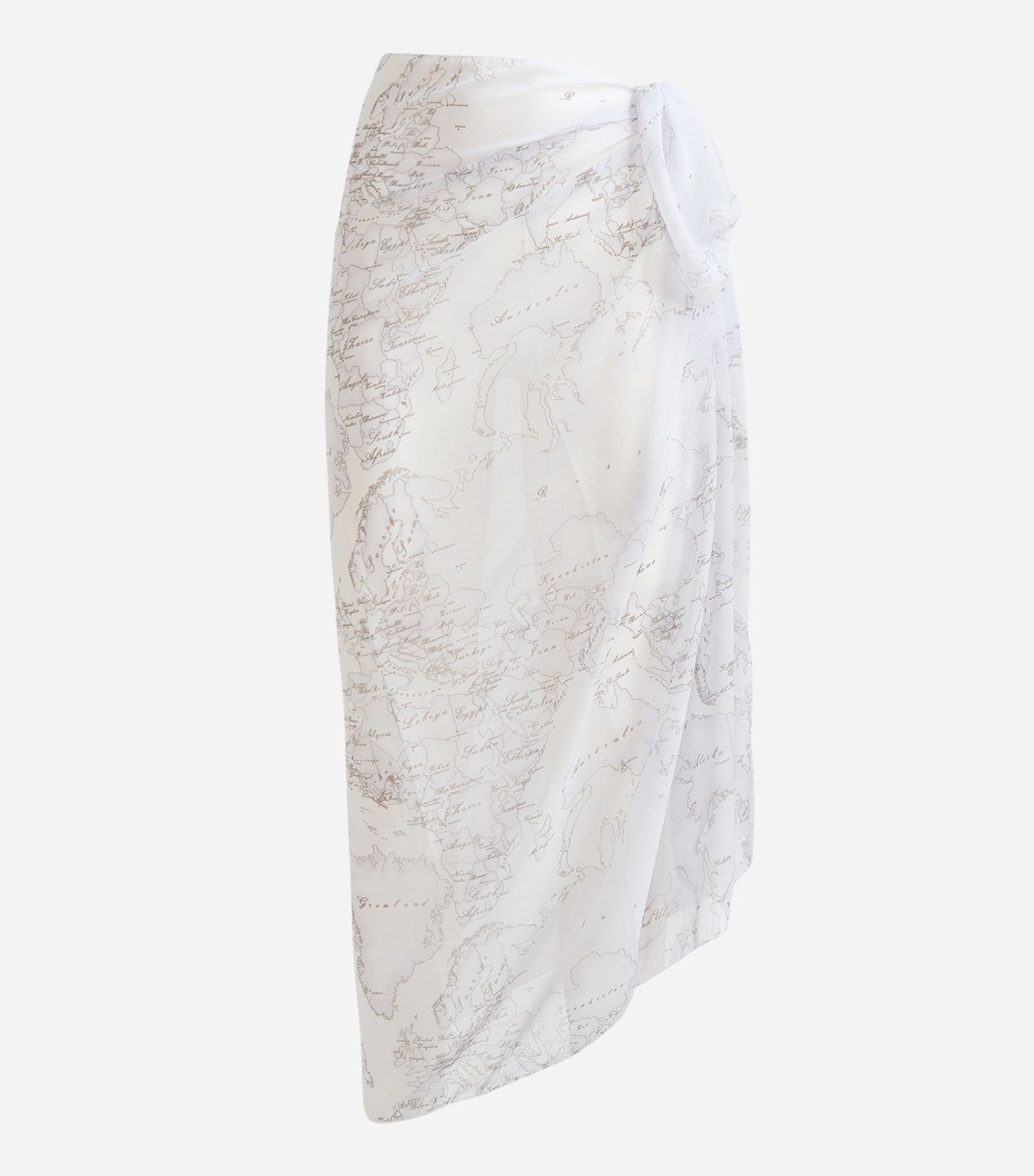 Geo Color voile wrap sarong White,front