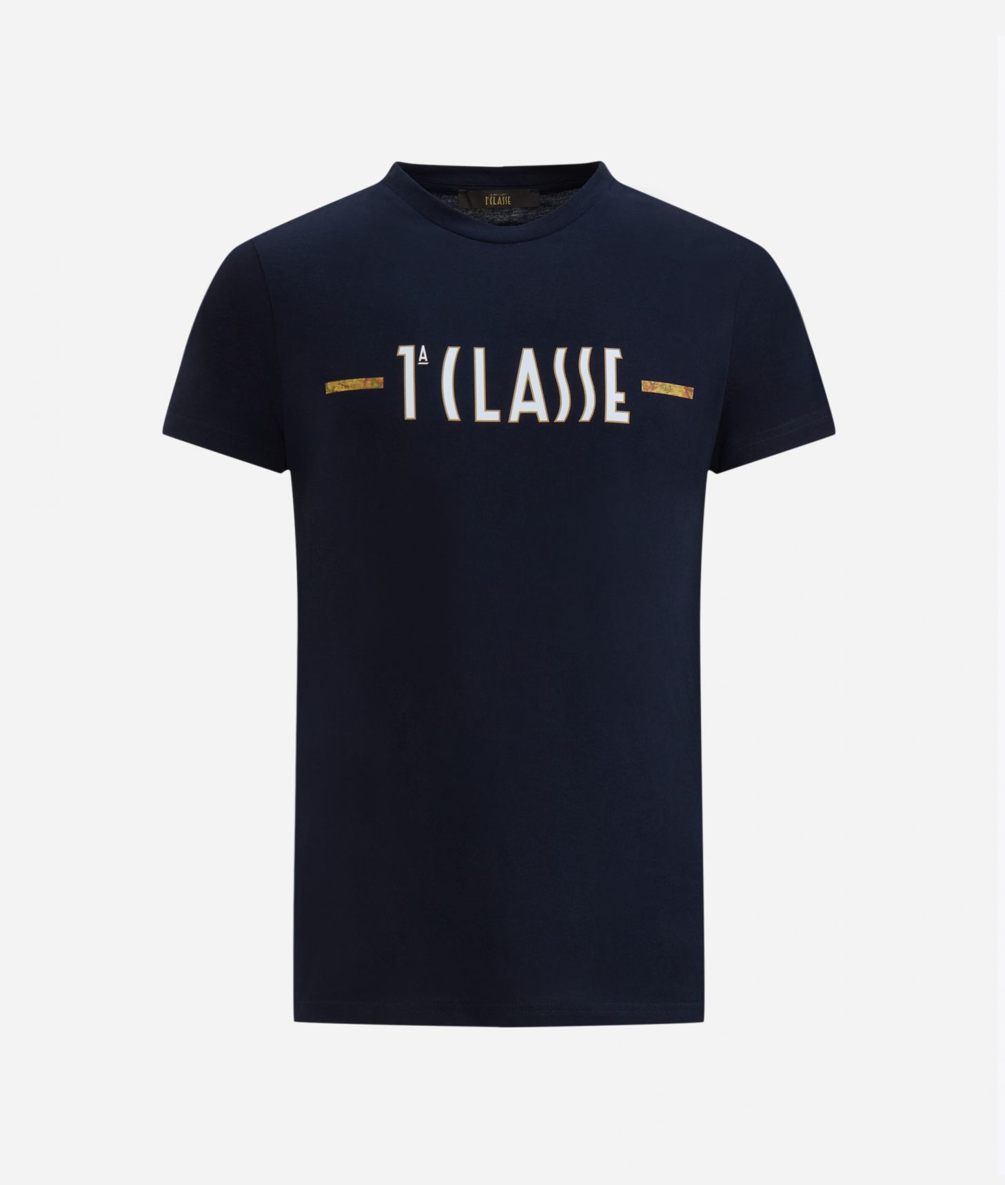 Cotton t-shirt with 1ᴬ Classe logo Navy Blue,front
