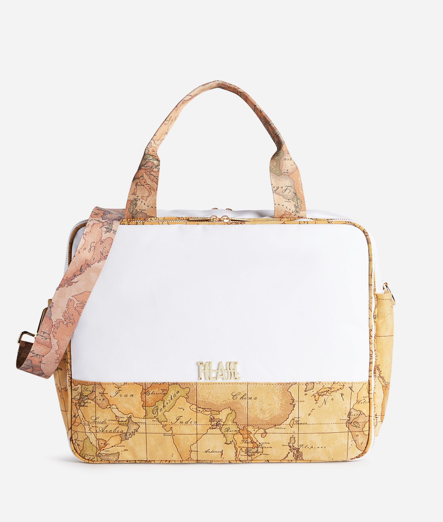 Changing bag with Geo Classic print inserts White,front