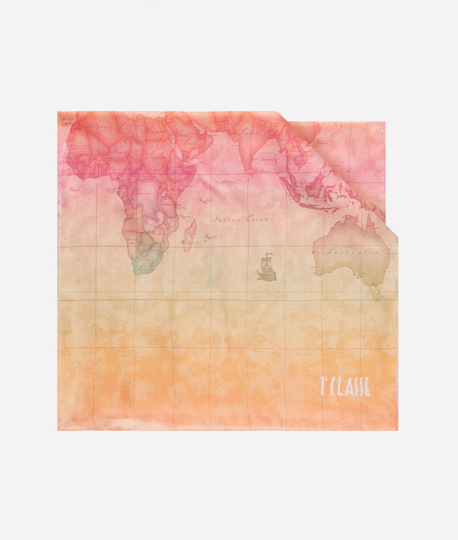 Geo Multicolor scarf 48 x 190 Sunset Pink,front