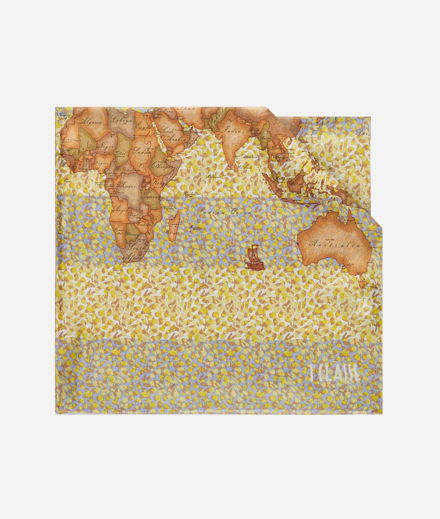 Geo Petals scarf 48 x 190 Golden Yellow,front