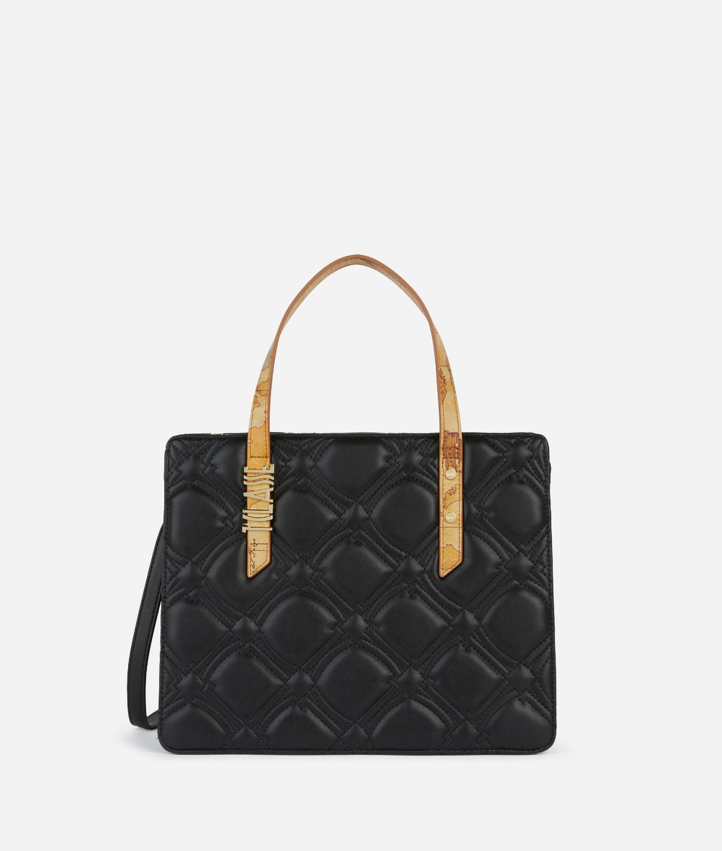 Coral Diamond handbag with removable crossbody strap Black,front