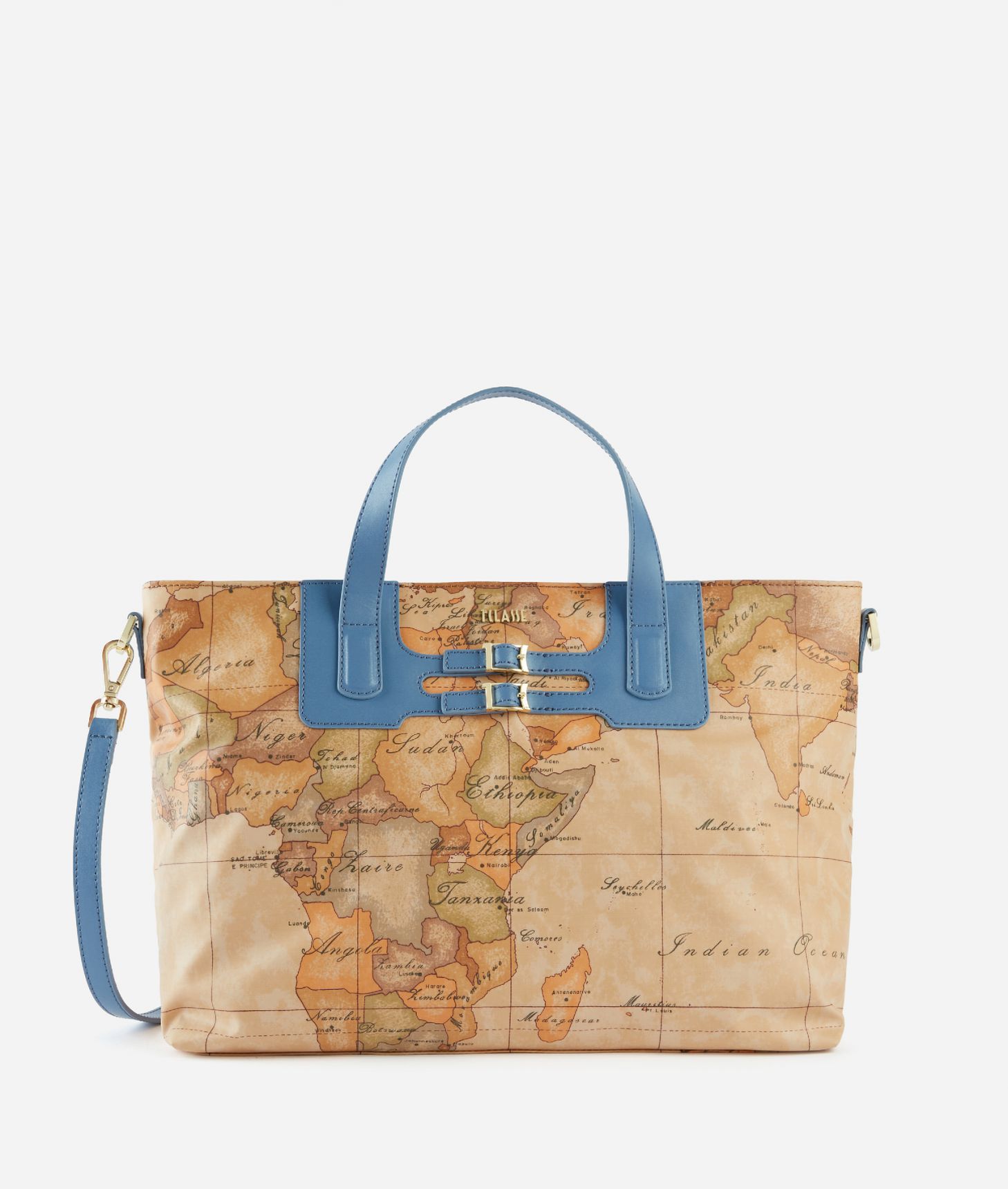Soft Atlantic handbag with crossbody strap Denim,front