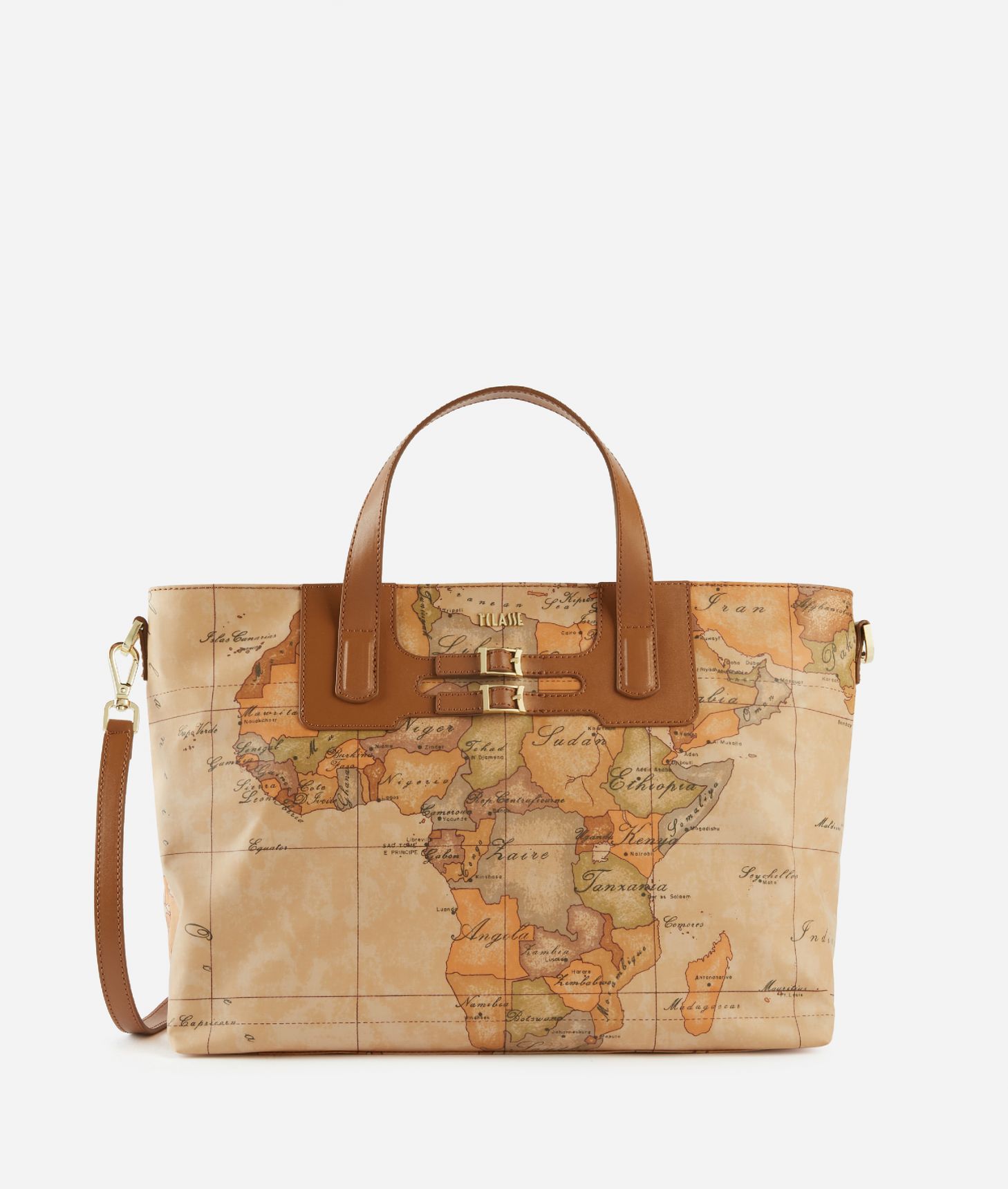 Soft Atlantic handbag with crossbody strap Leather Brown,front