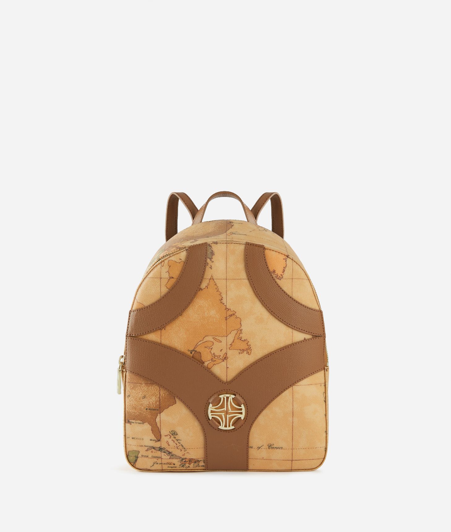 Geo Sunrise Ring backpack Leather Brown,front