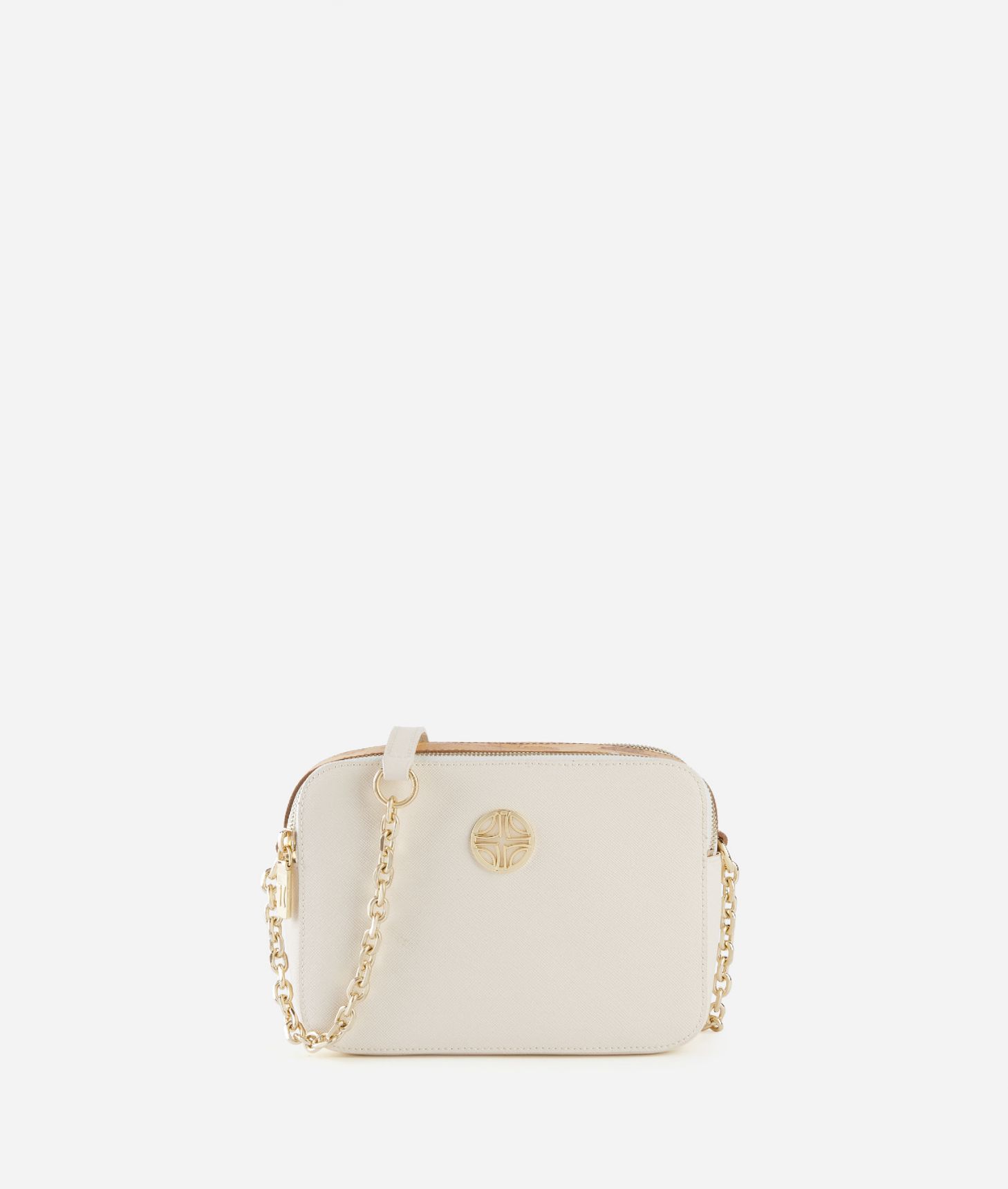 Rich Summer Bag two-zip reporter crossbody bag Ivory,front