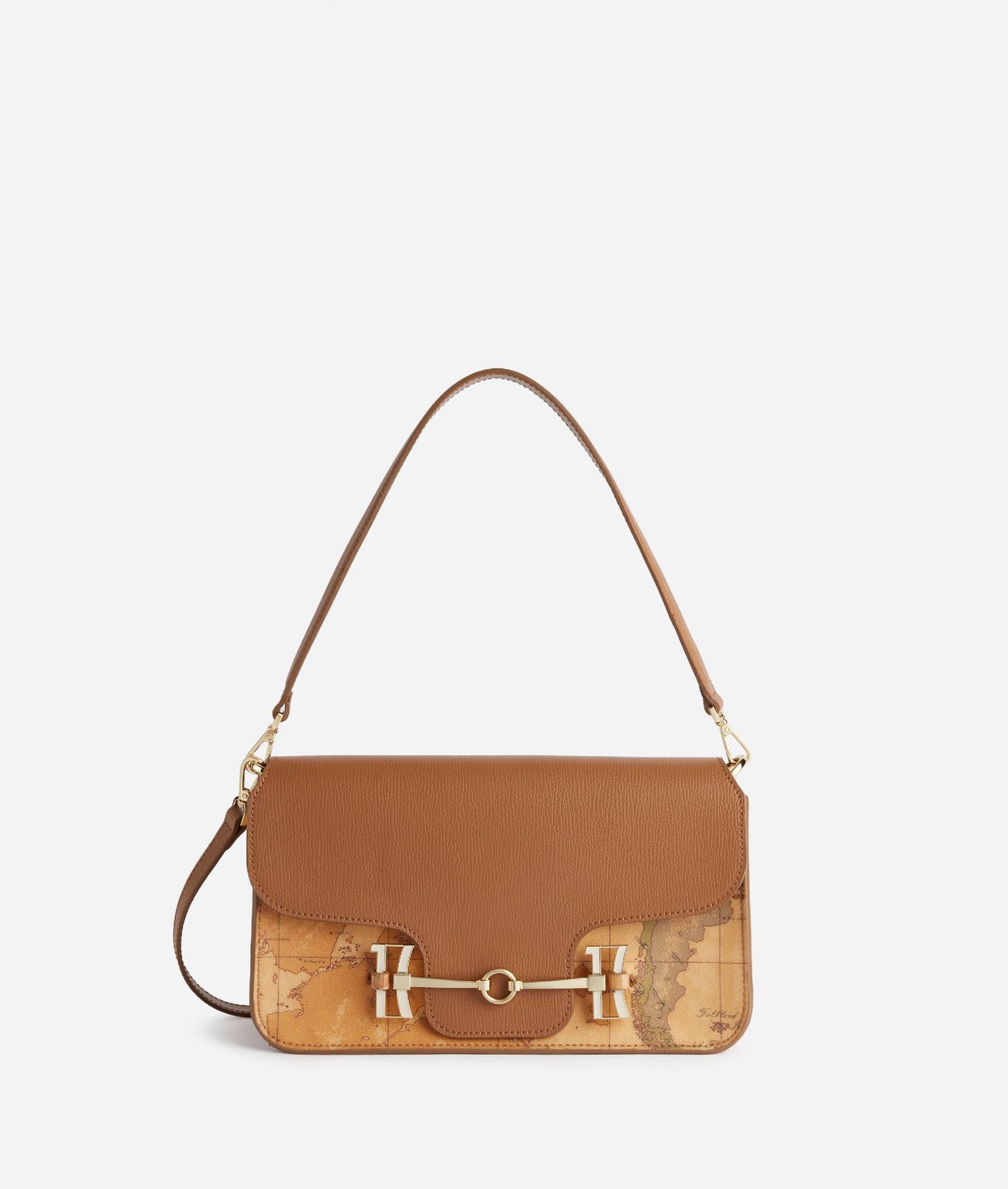 Marina Bag crossbody bag with maxi horsebit Leather Brown,front