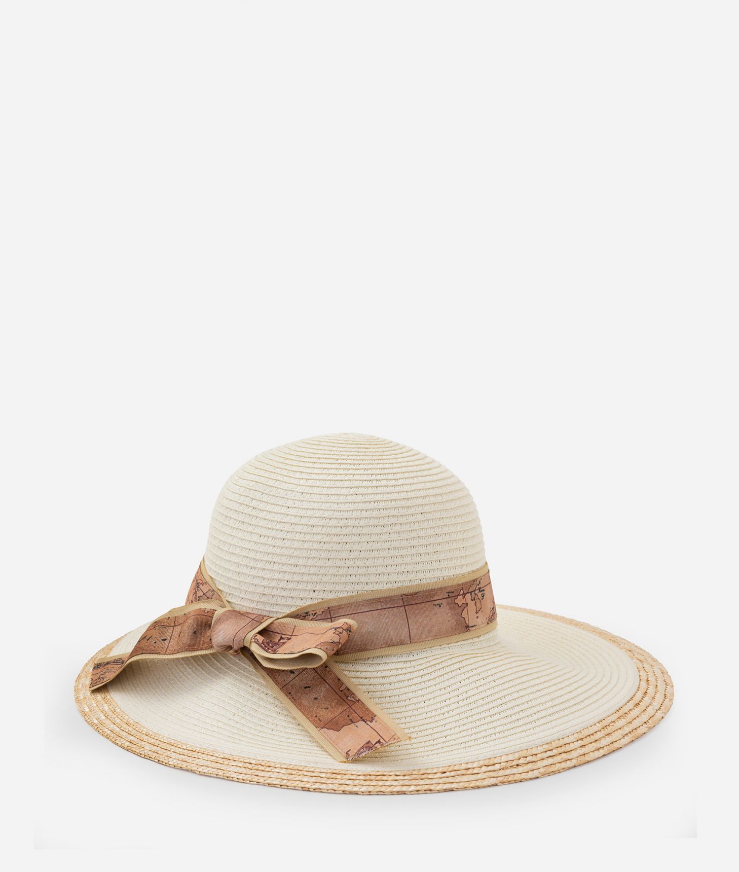 Braided hat with Geo Classic ribbon White,front