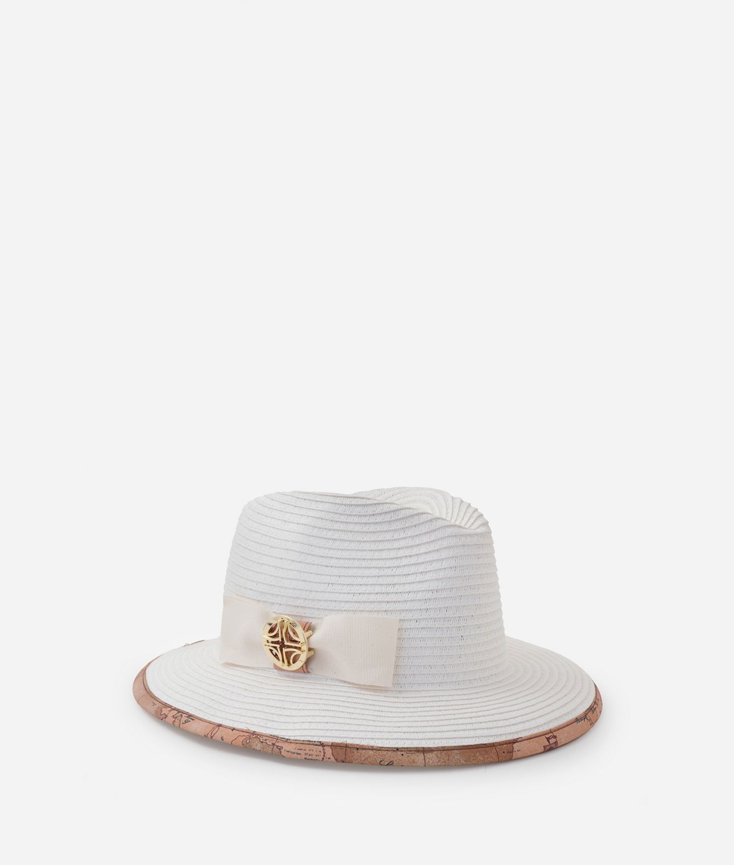 Braided hat with Geo Classic trim White,front