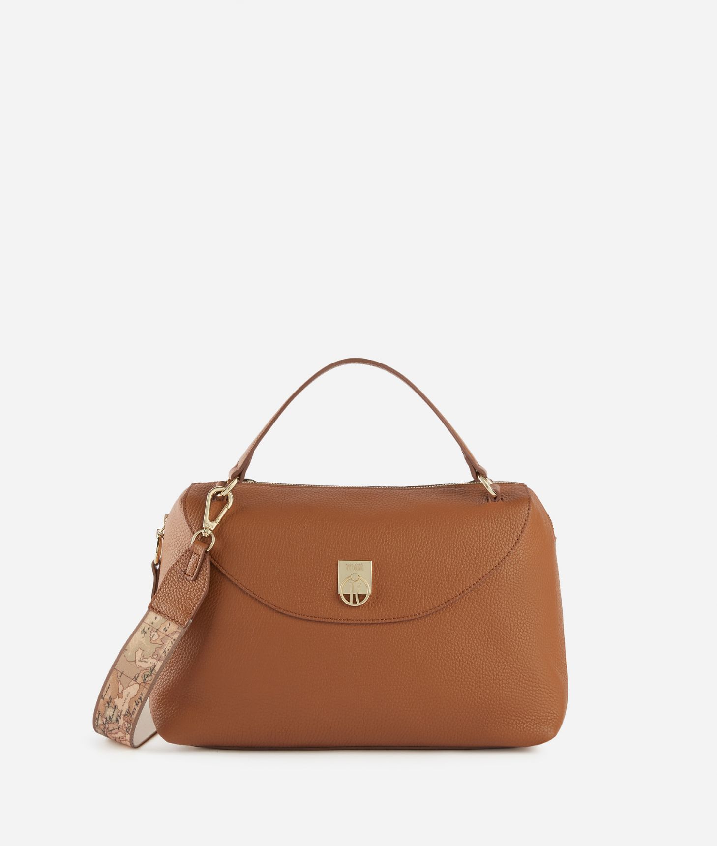 Deco Coast bowler bag with crossbody strap Leather Brown,front