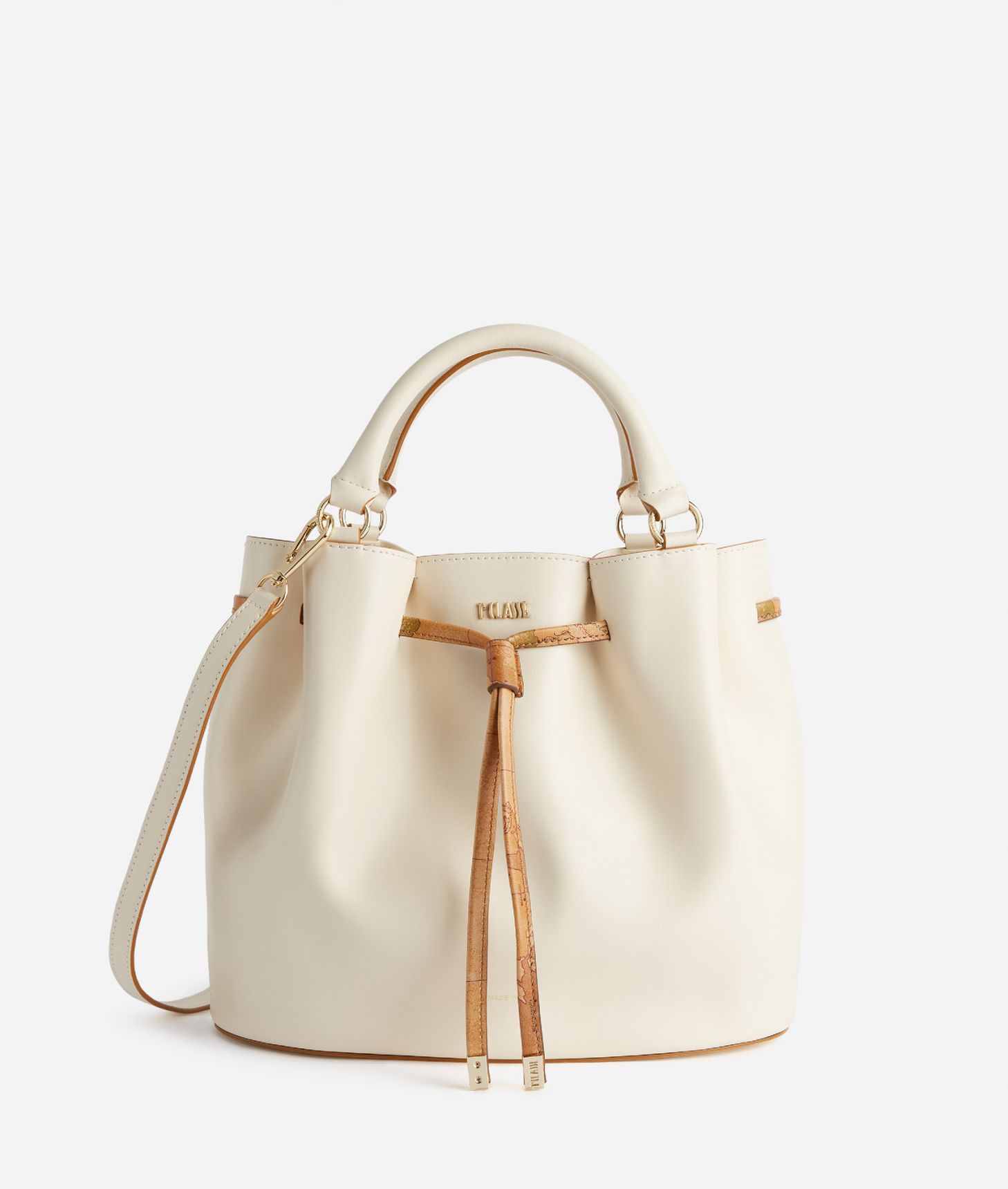Miami Bag bucket bag with crossbody strap Ivory,front