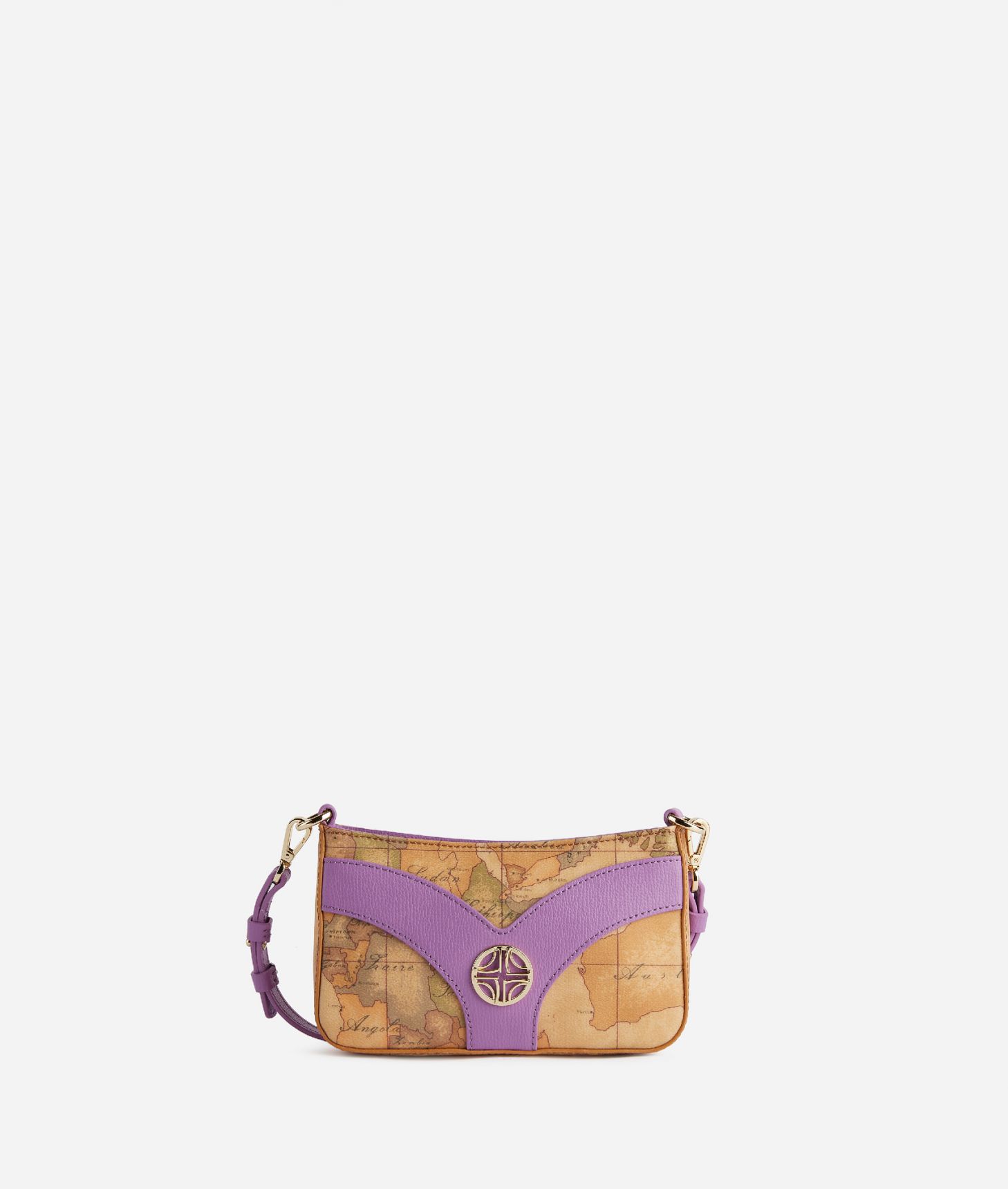 Geo Sunrise Ring pouch with crossbody strap Mauve,front